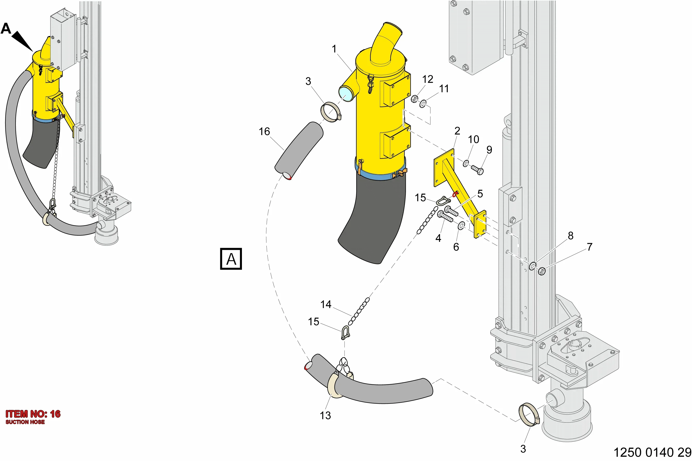 3222 3145 47 SUCTION HOSE - Technical Drawing
