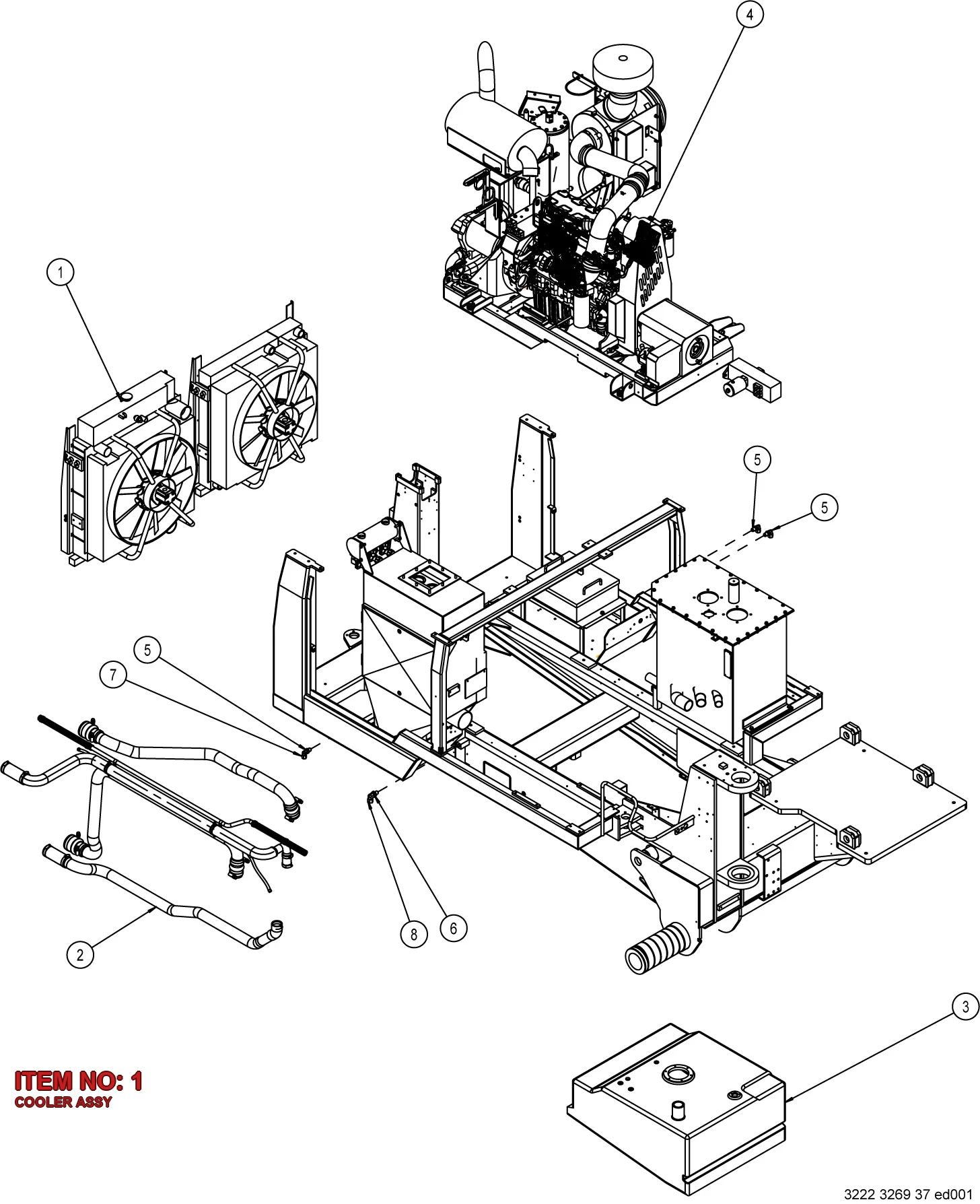 3222 3152 26 COOLER ASSY - Technical Drawing