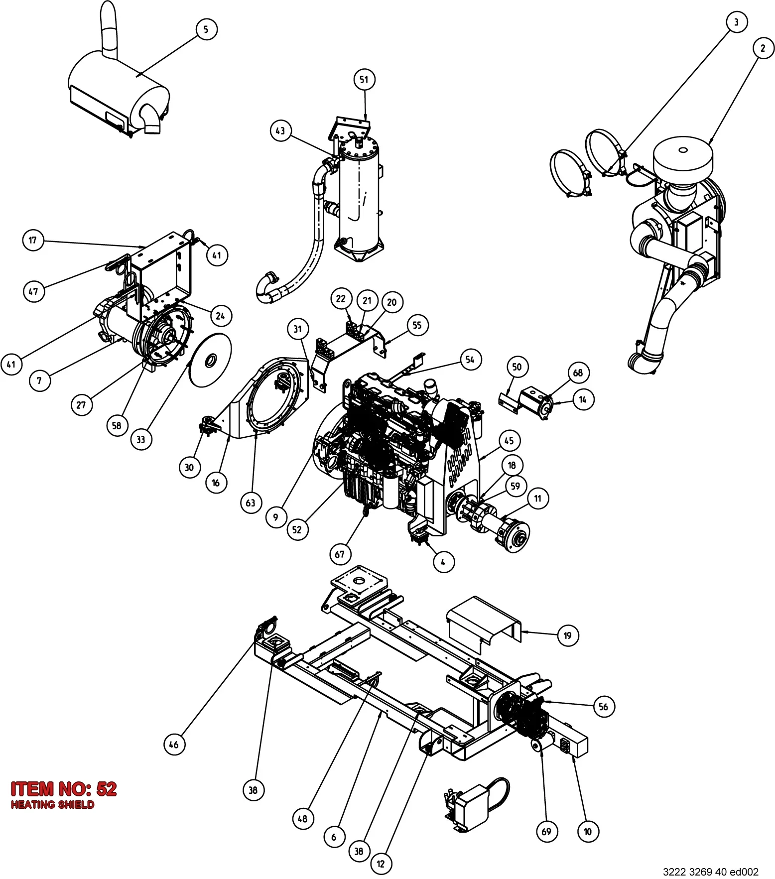 3222 3156 14 HEATING SHIELD - Technical Drawing