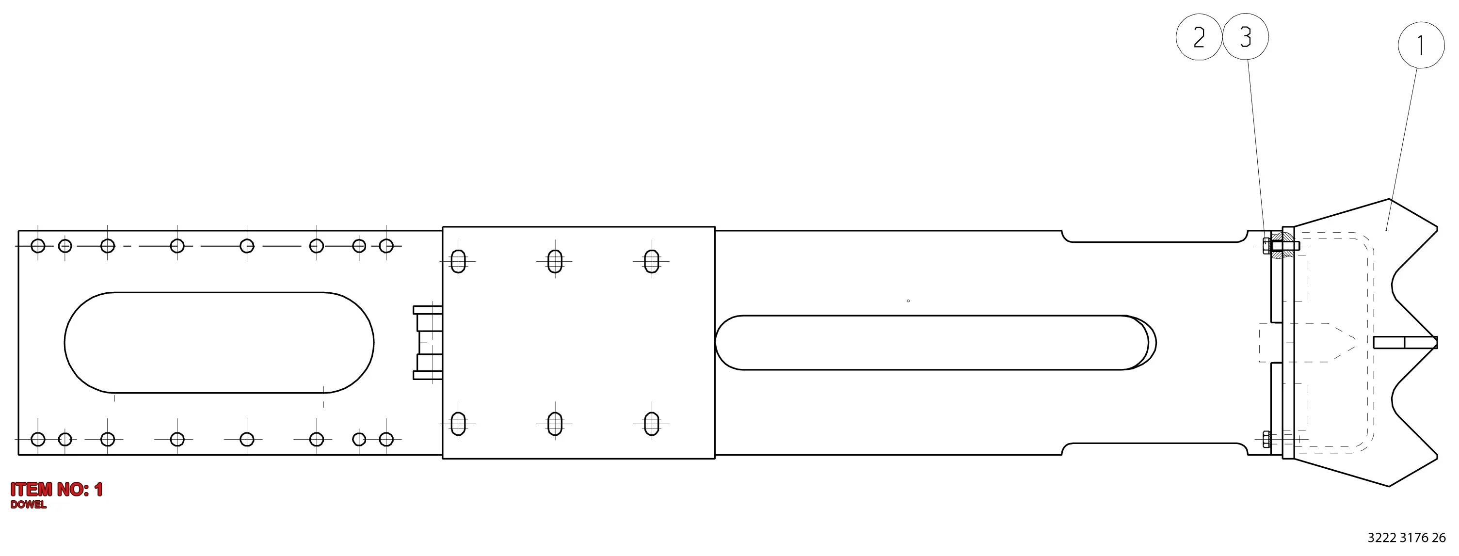 3222 3156 68 DOWEL - Technical Drawing