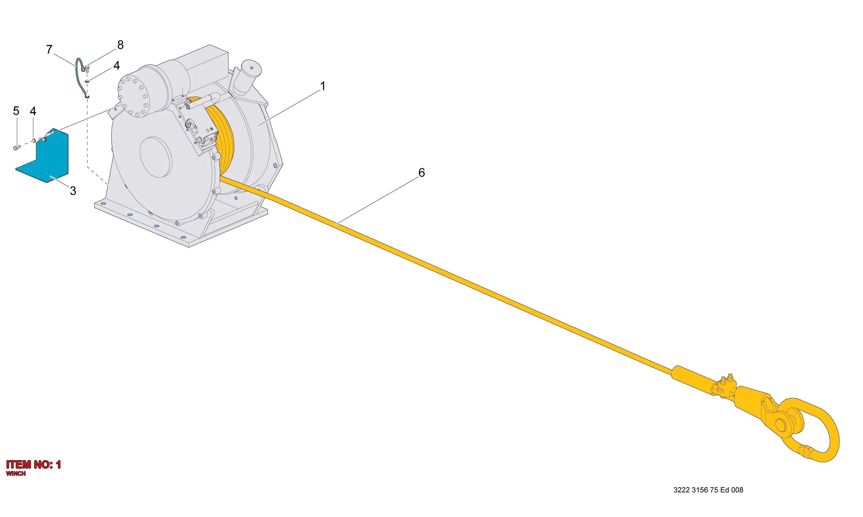 3222 3159 96 WINCH - Technical Drawing