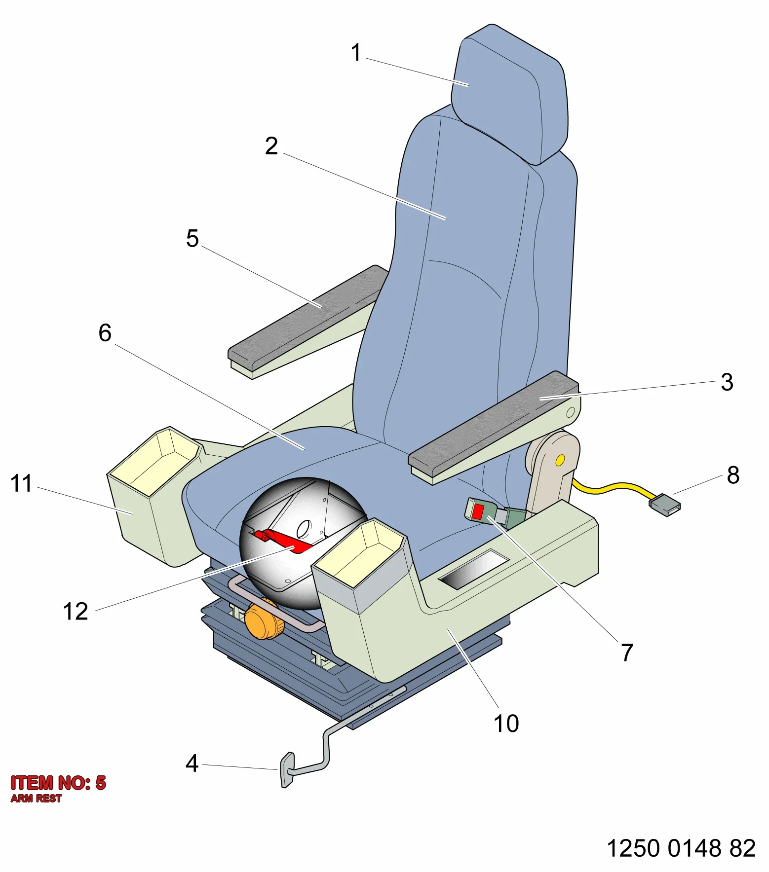 3222 3160 65 ARM REST - Technical Drawing