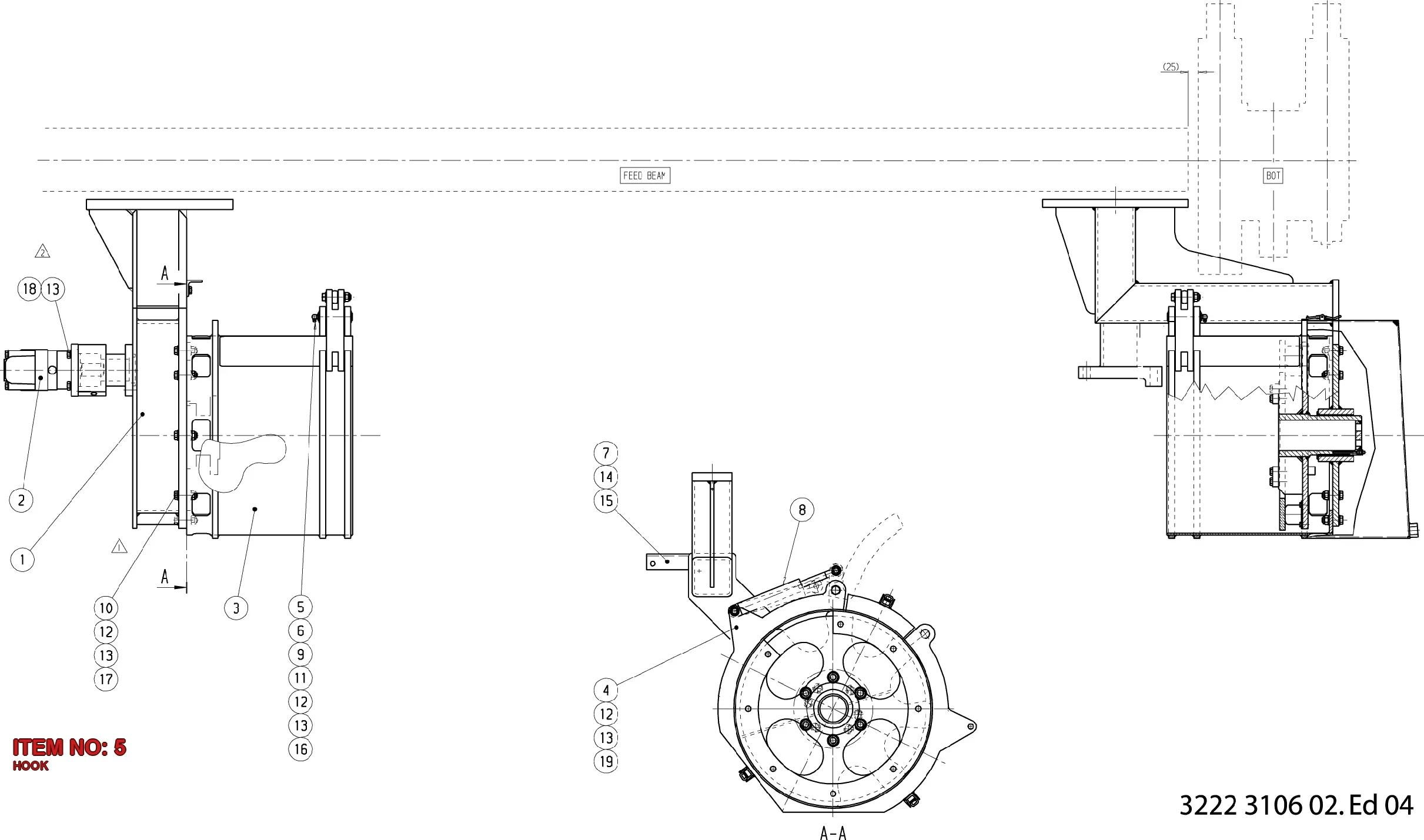 3222 3163 24 HOOK - Technical Drawing