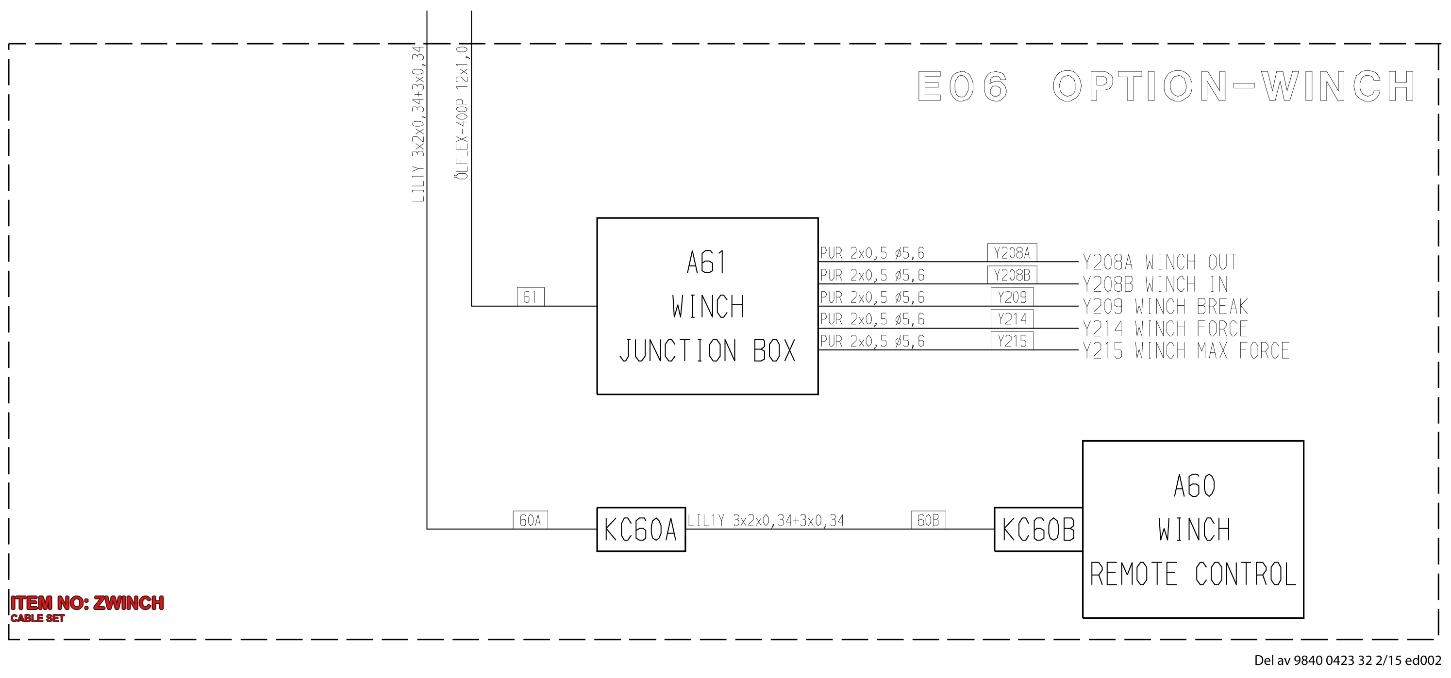 3222 3164 76 CABLE SET - Technical Drawing