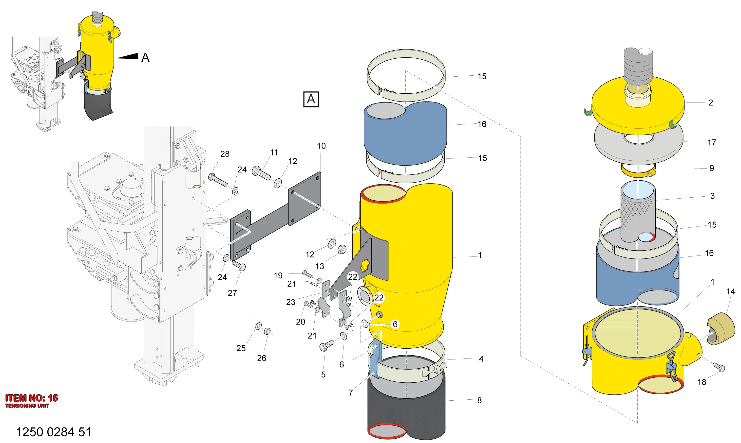 3222 3164 92 TENSIONING UNIT - Technical Drawing