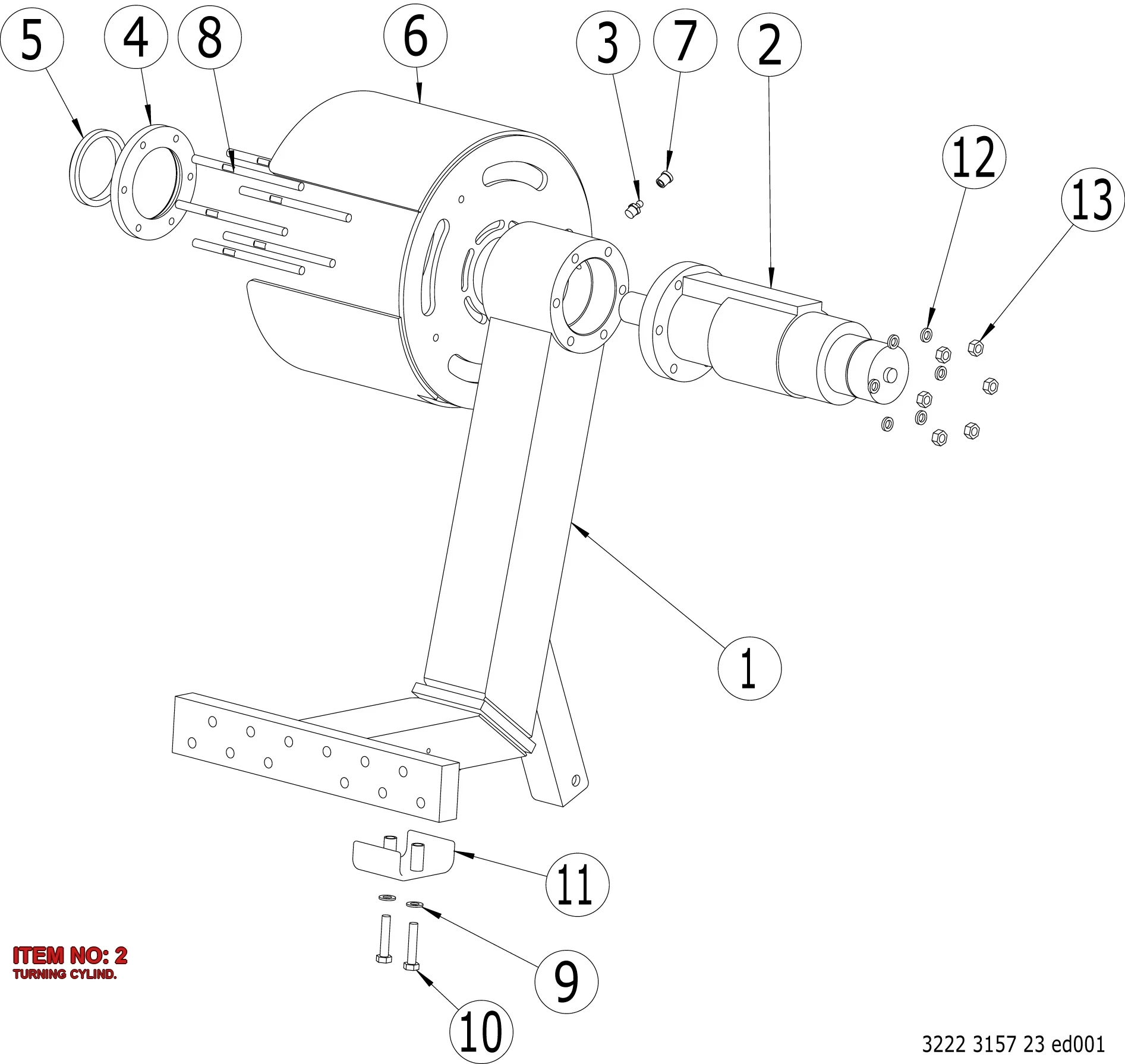 3222 3166 07 TURNING CYLIND. - Technical Drawing
