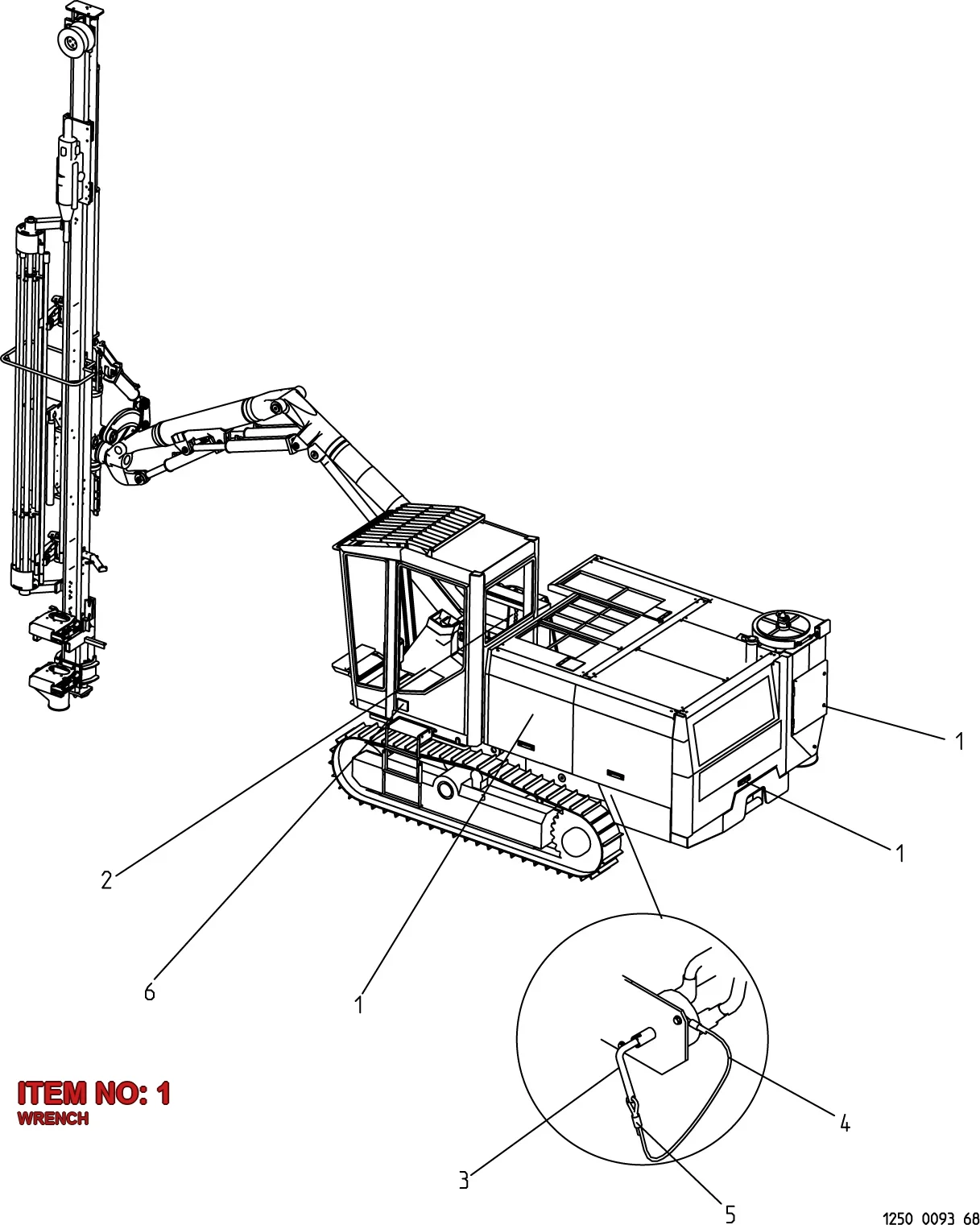 3222 3183 90 WRENCH - Technical Drawing