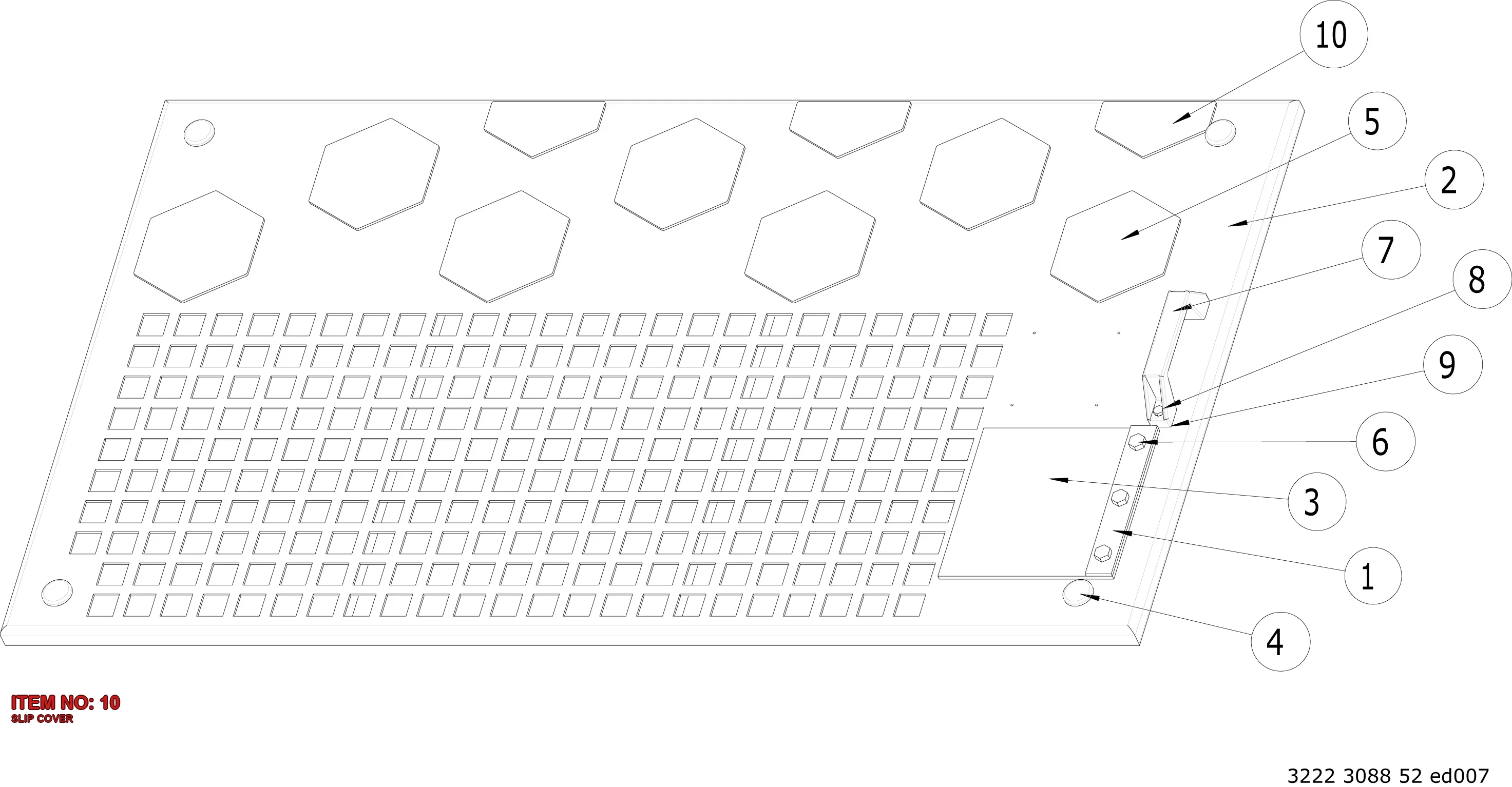 3222 3184 83 SLIP COVER - Technical Drawing