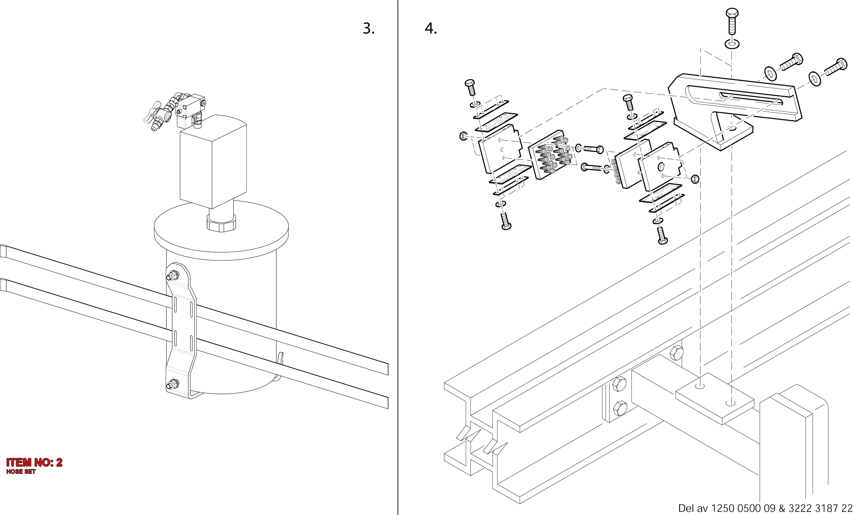 3222 3188 12 HOSE SET - Technical Drawing