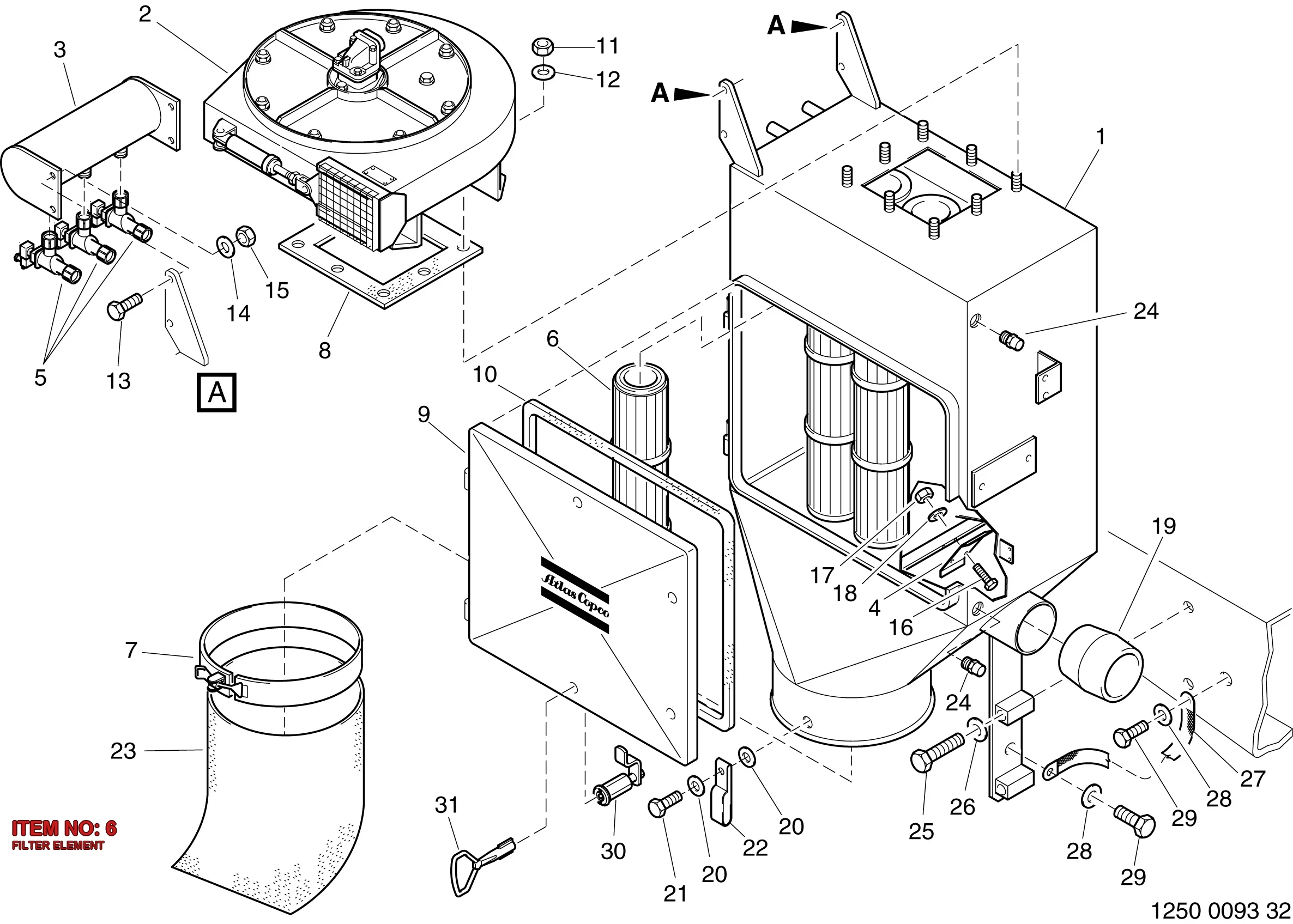 3222 3189 33 FILTER ELEMENT - Technical Drawing