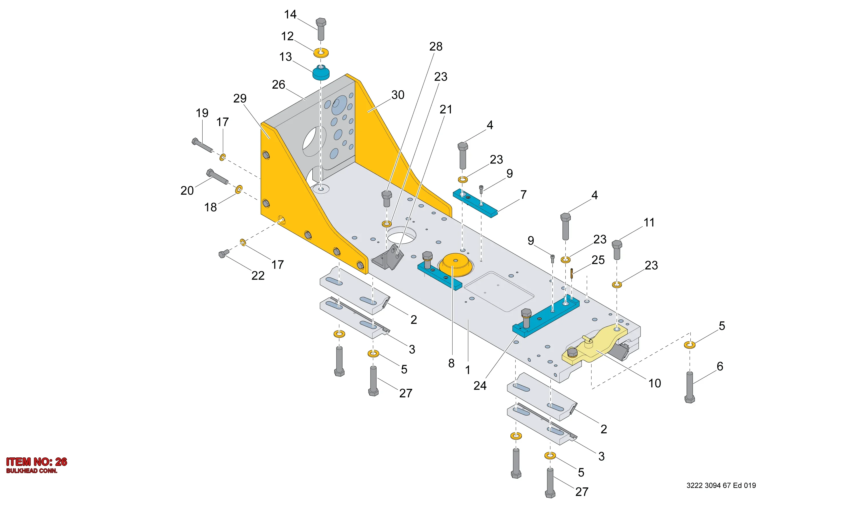 3222 3192 20 BULKHEAD CONN. - Technical Drawing