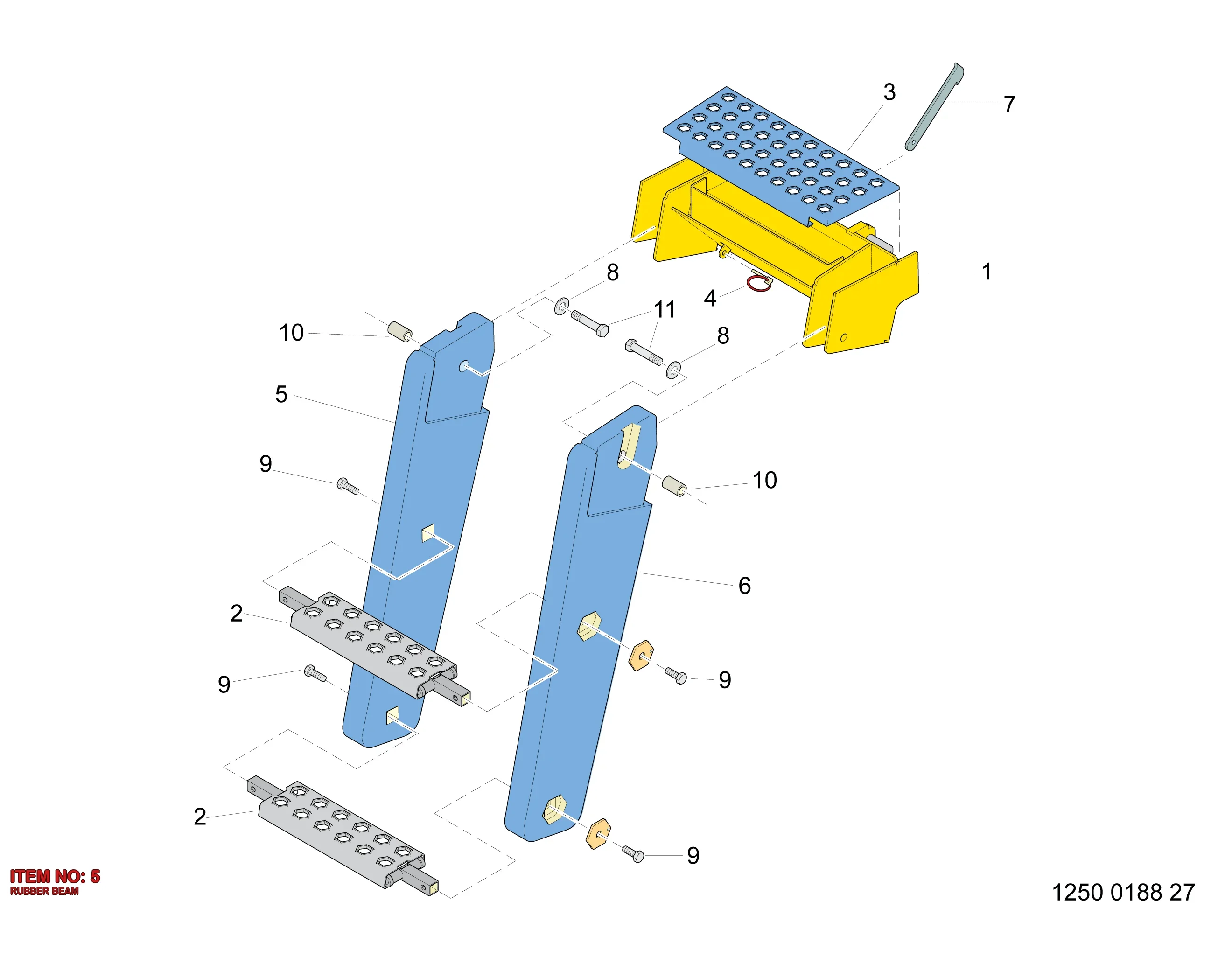 3222 3192 75 RUBBER BEAM - Technical Drawing
