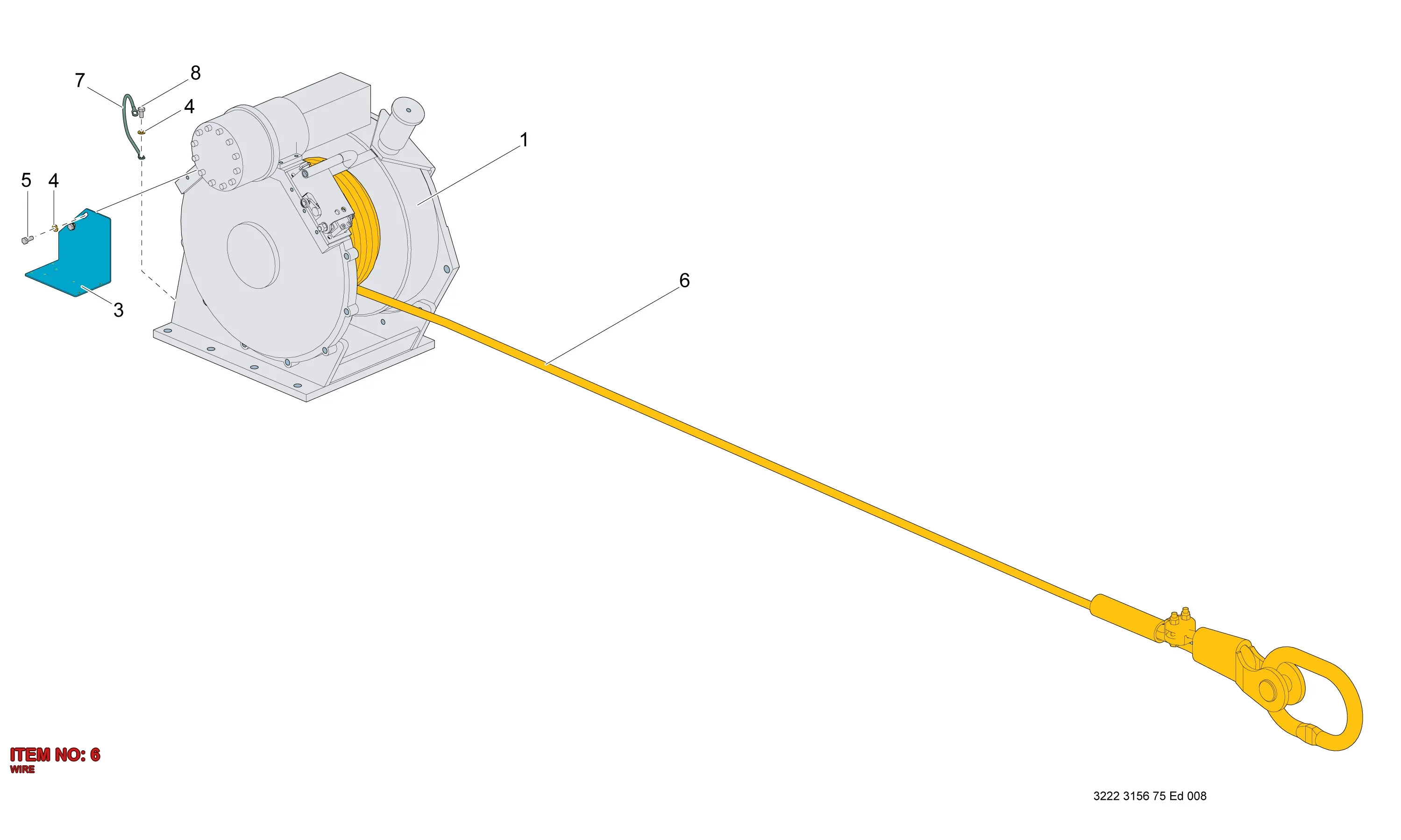 3222 3193 21 WIRE - Technical Drawing