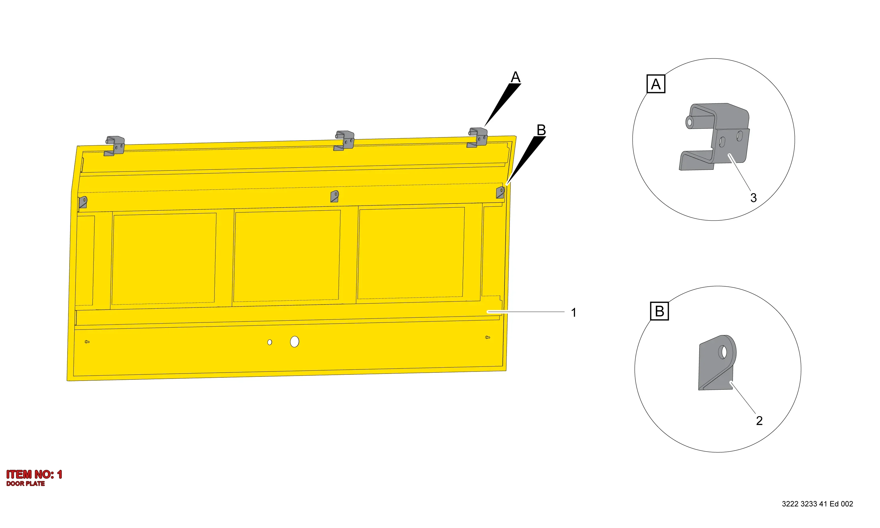 3222 3233 42 DOOR PLATE - Technical Drawing