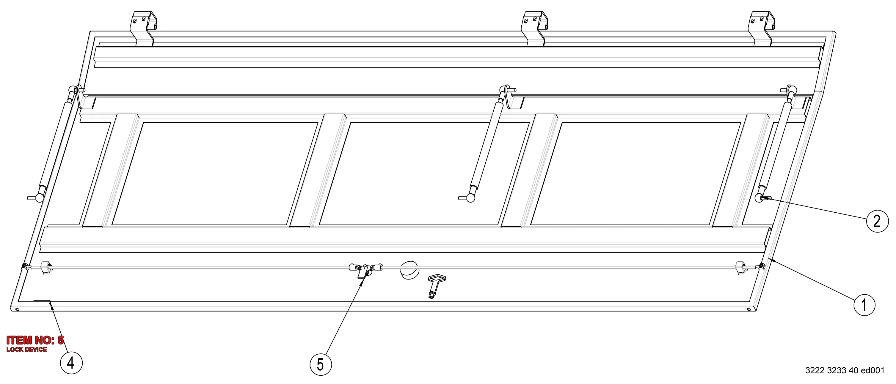 3222 3233 70 LOCK DEVICE - Technical Drawing