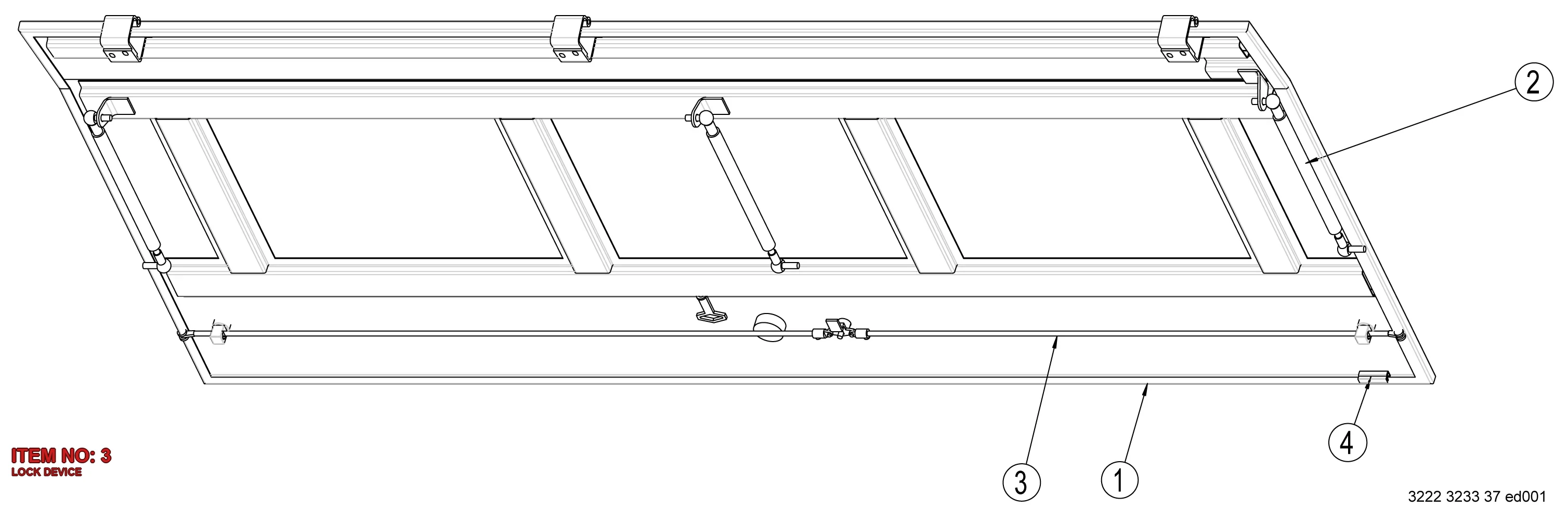 3222 3241 14 LOCK DEVICE - Technical Drawing