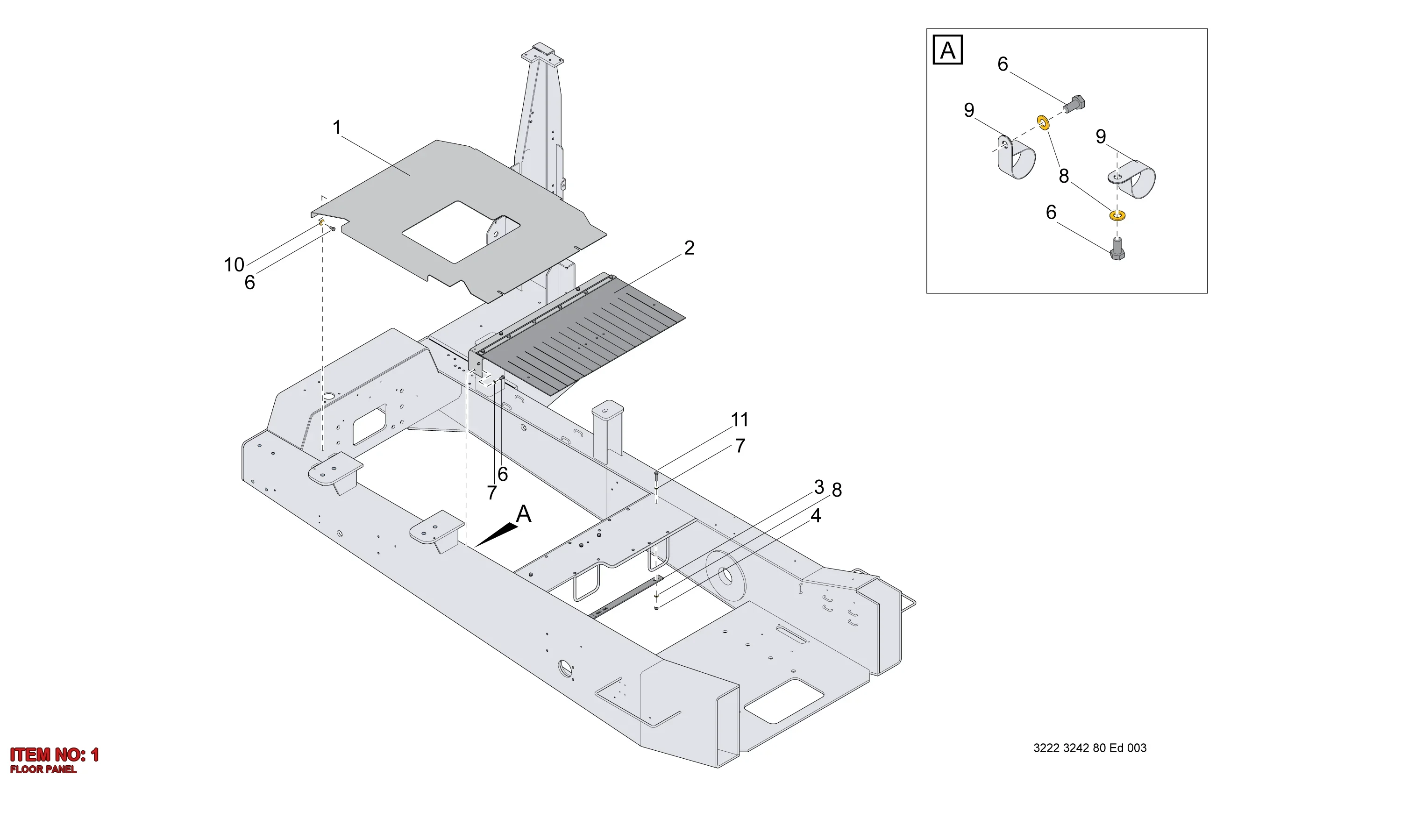 3222 3242 79 FLOOR PANEL - Technical Drawing