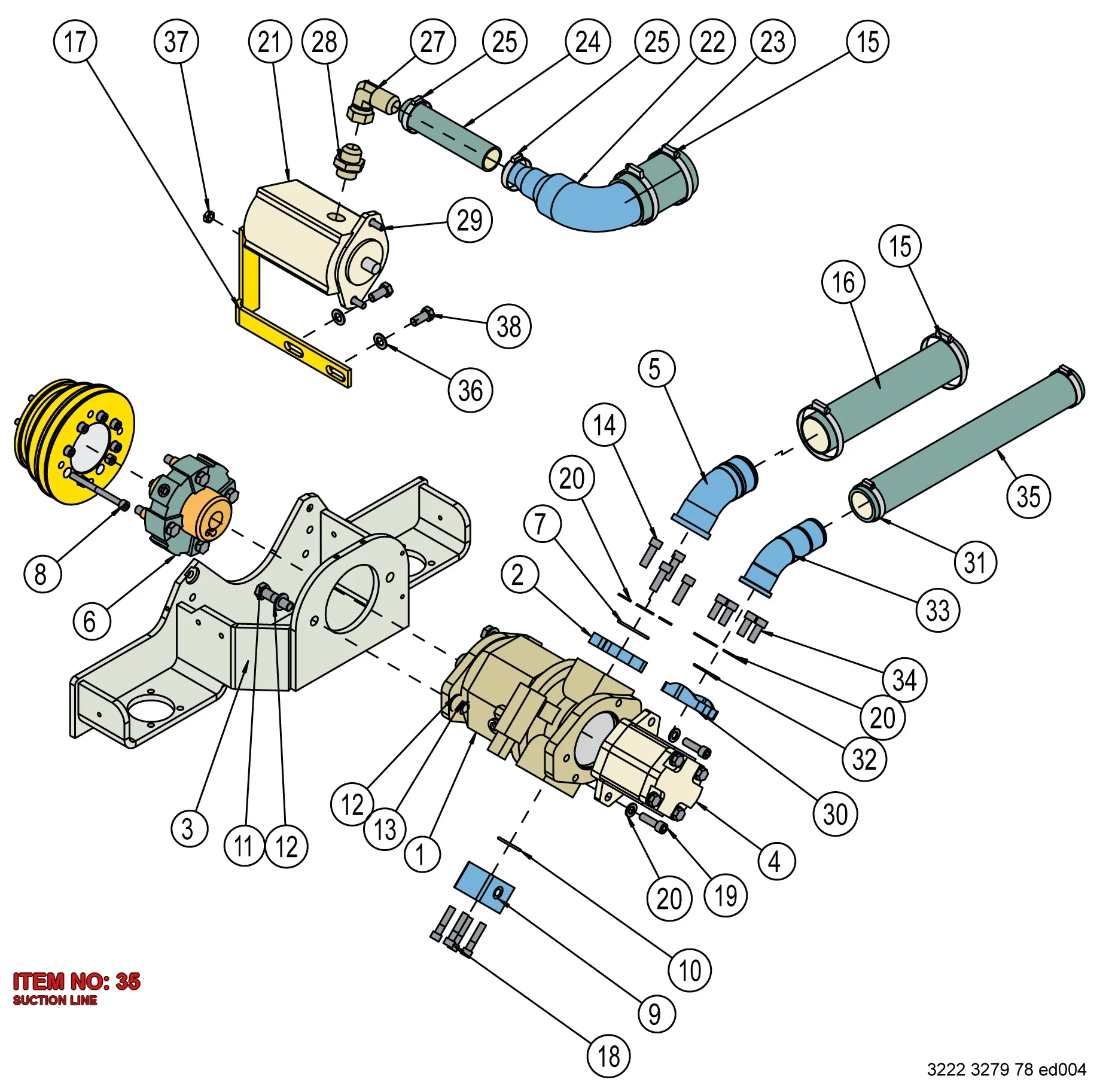 3222 3245 14 SUCTION LINE - Technical Drawing