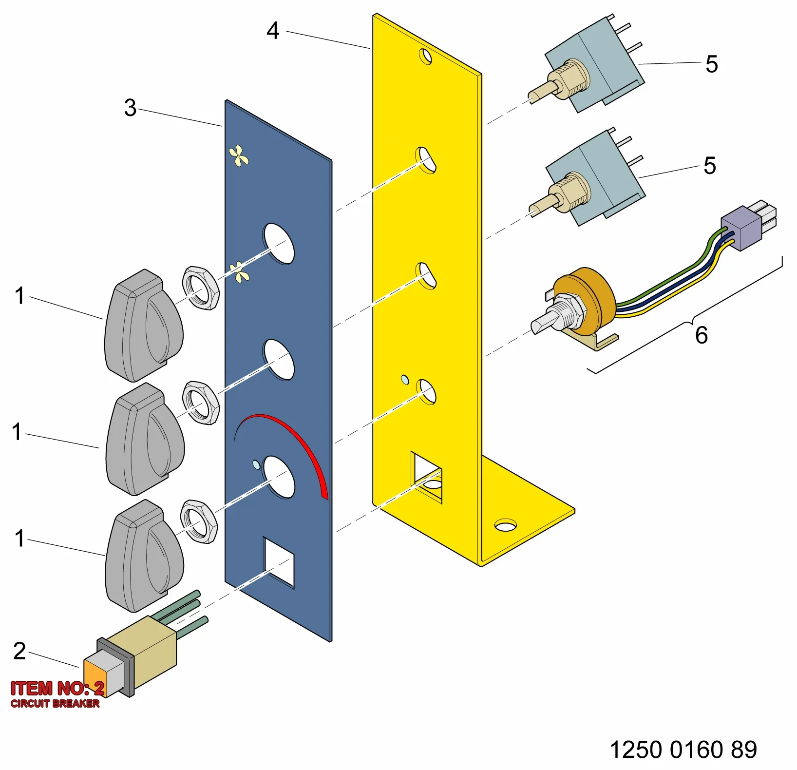 3222 3249 12 CIRCUIT BREAKER - Technical Drawing
