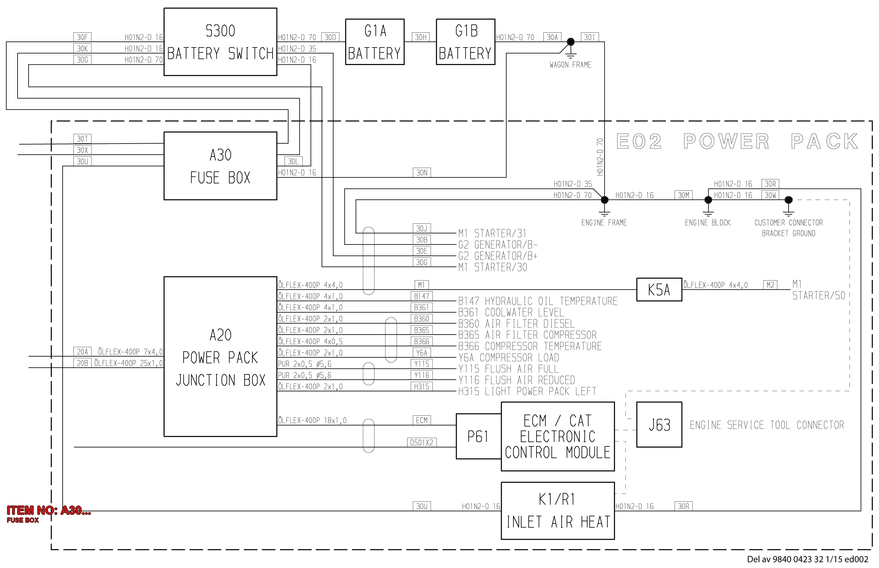 3222 3253 72 FUSE BOX - Technical Drawing