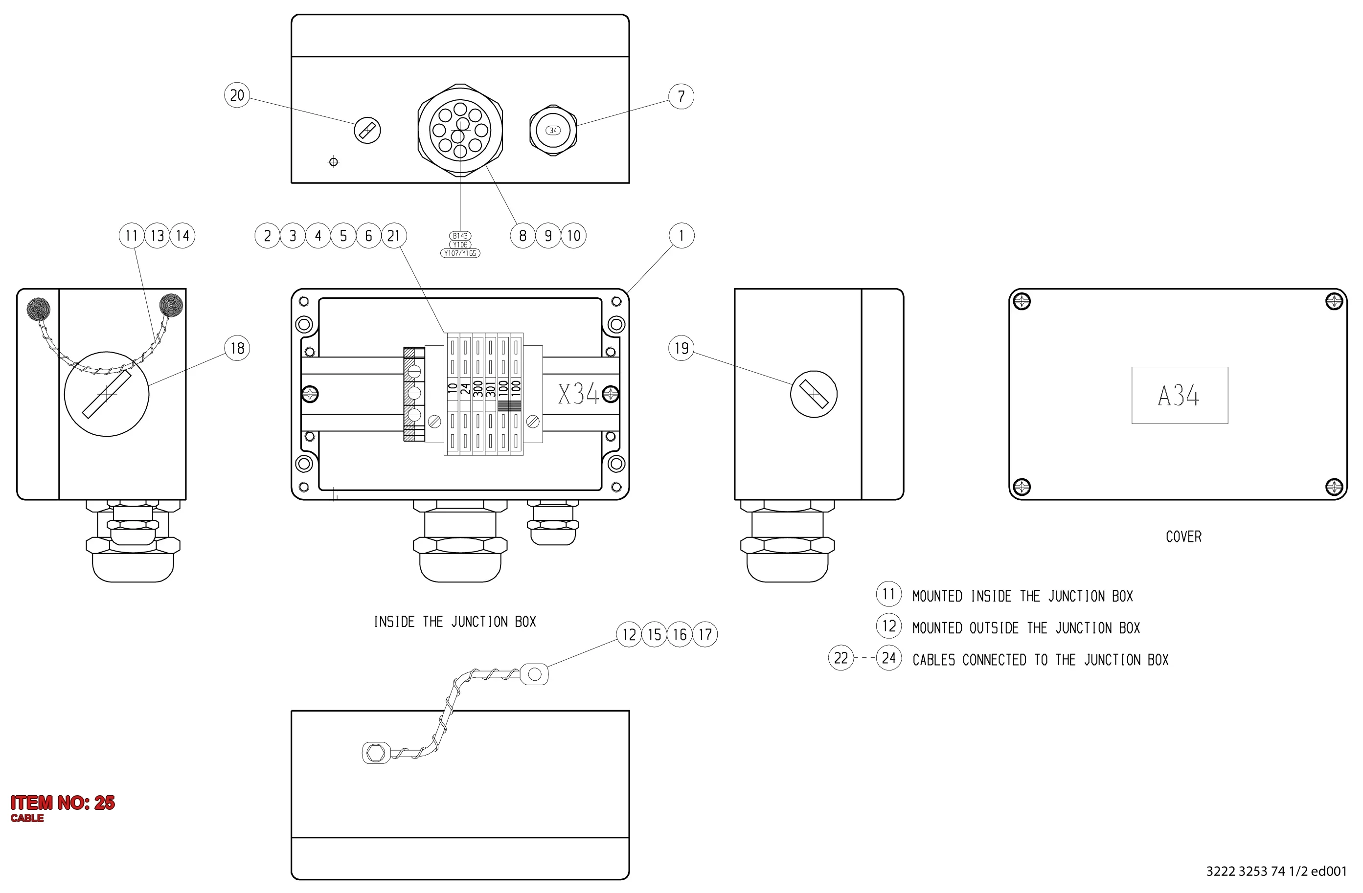 3222 3253 81 CABLE - Technical Drawing