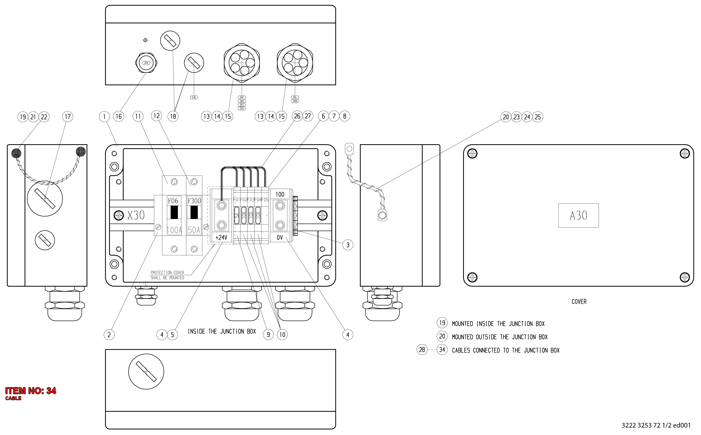 3222 3254 57 CABLE - Technical Drawing