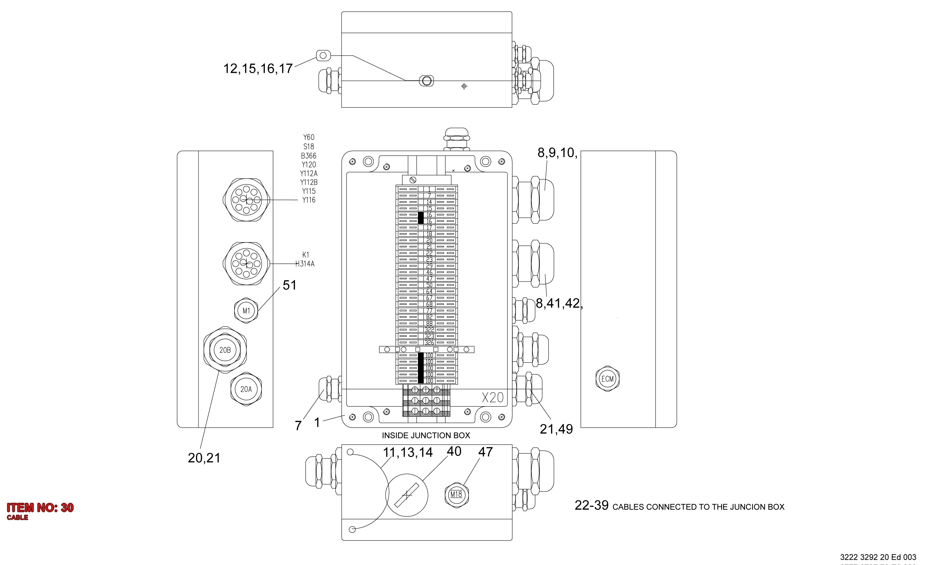 3222 3279 87 CABLE - Technical Drawing
