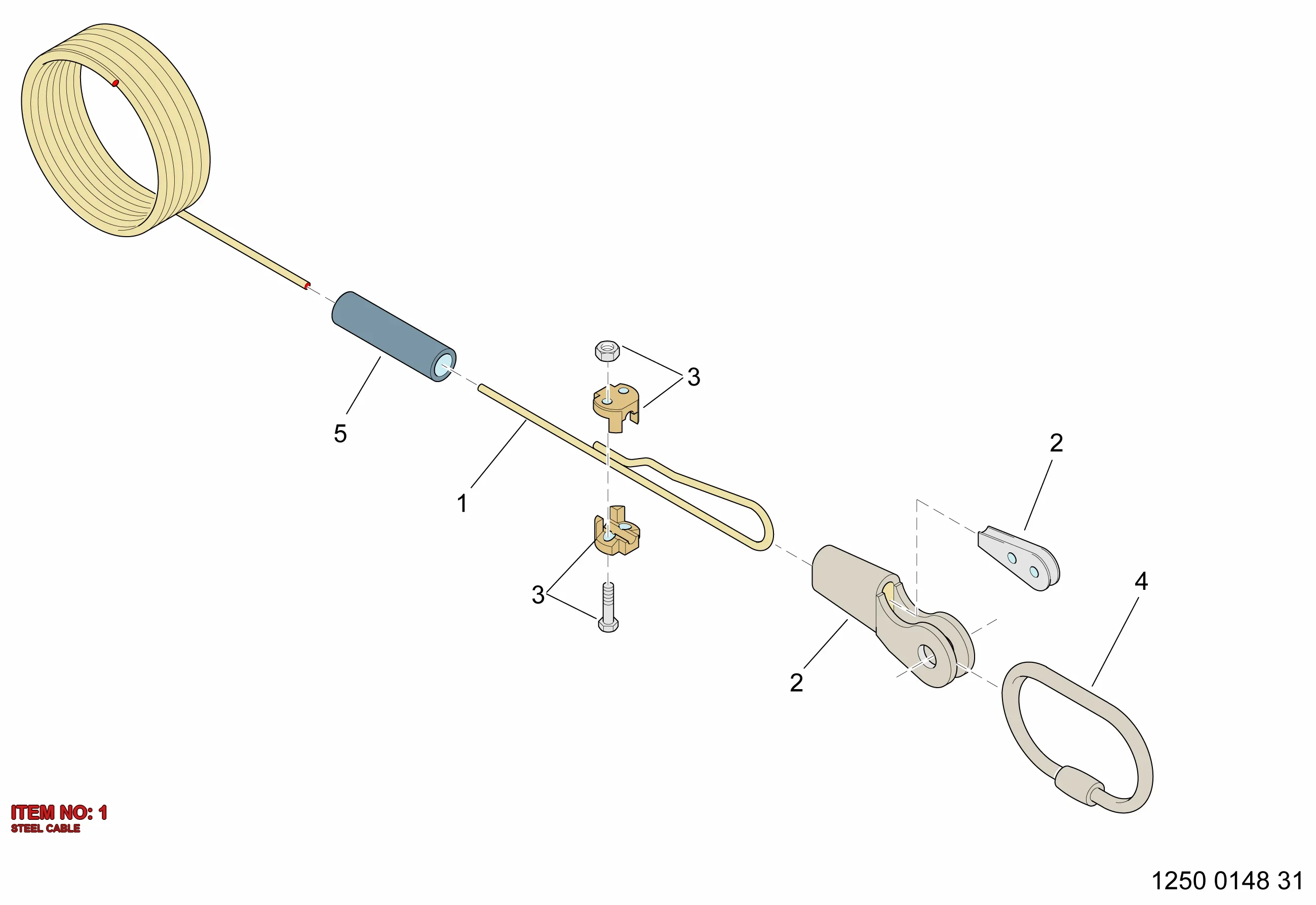3222 3282 72 STEEL CABLE - Technical Drawing