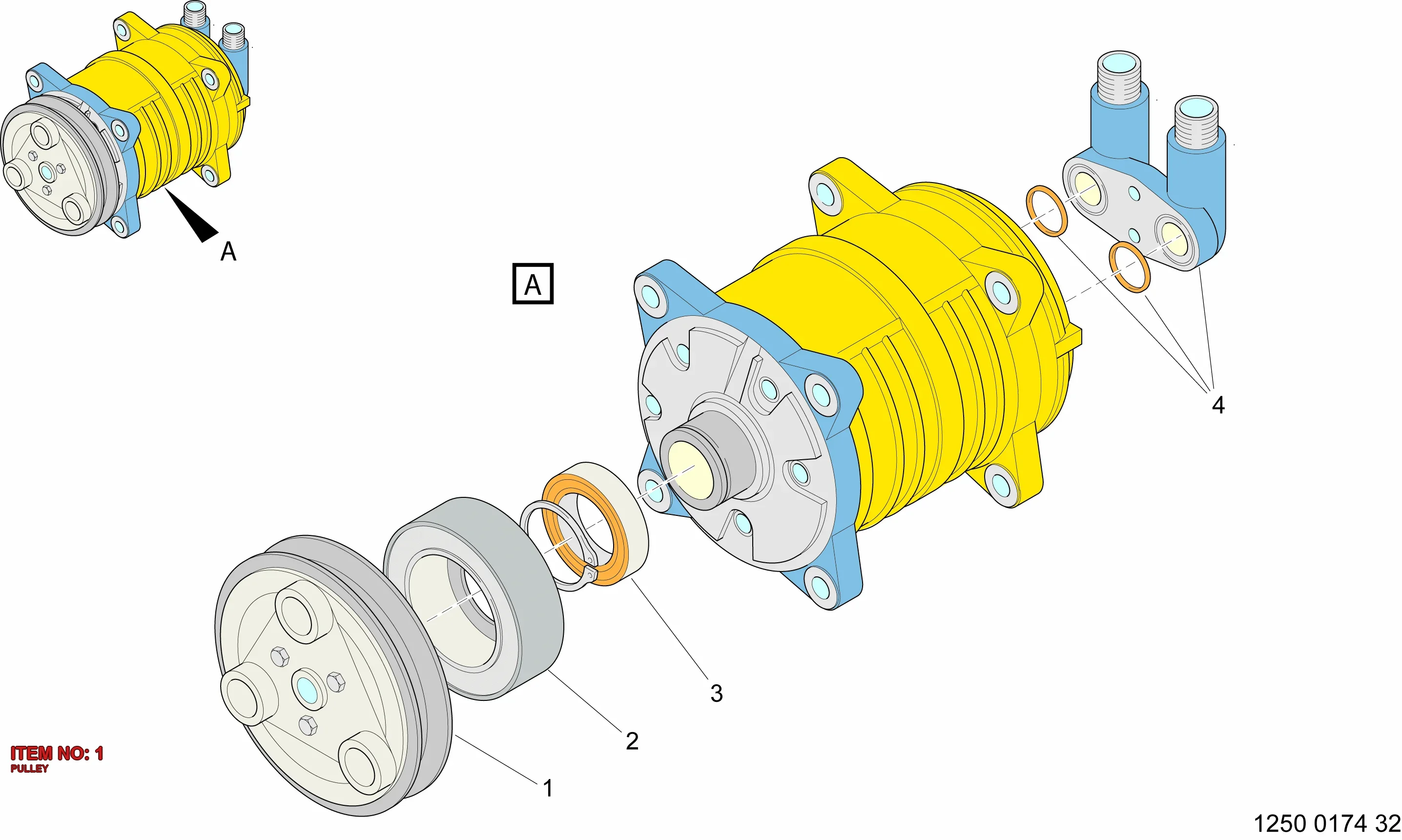 3222 3289 54 PULLEY - Technical Drawing