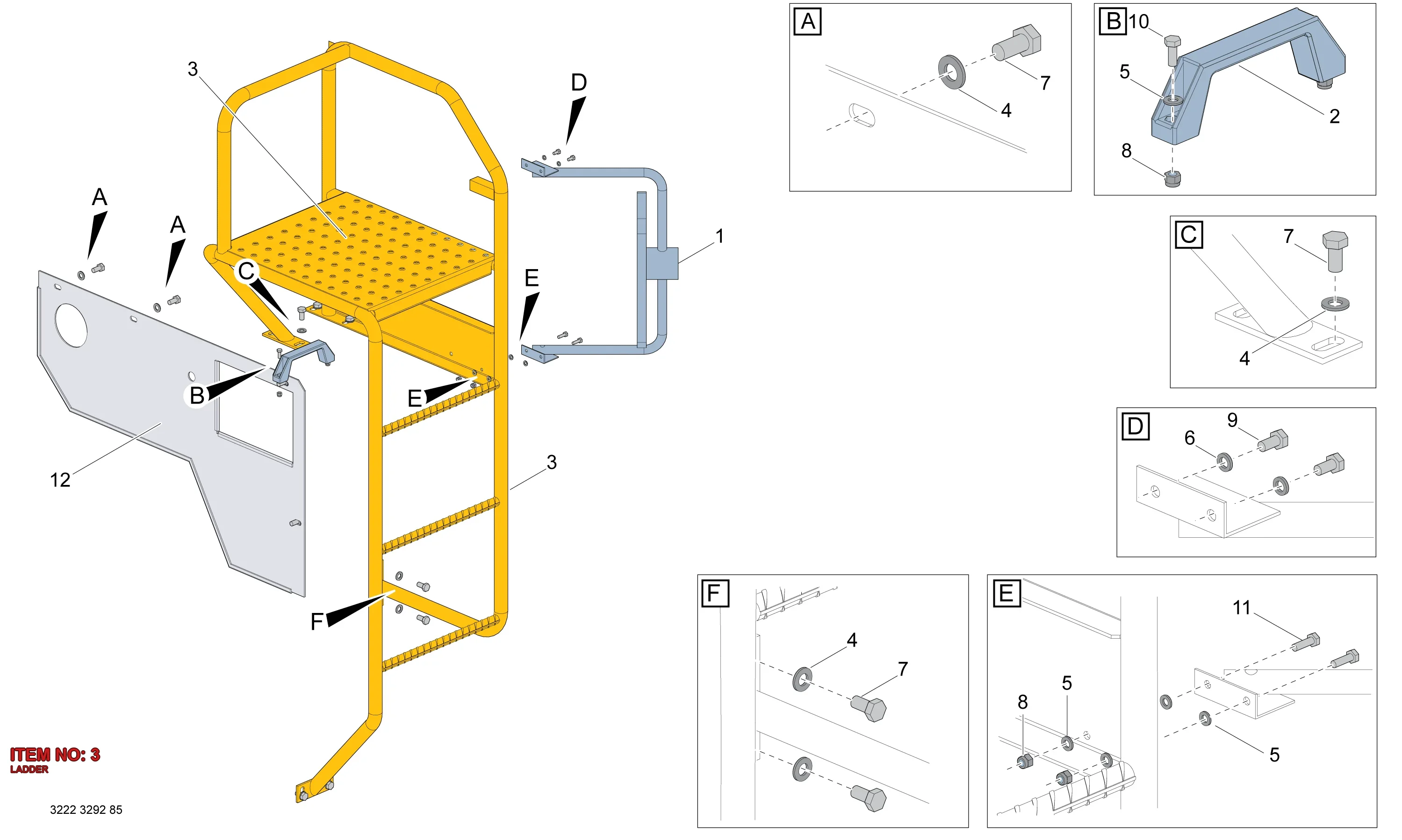 3222 3292 70 LADDER - Technical Drawing