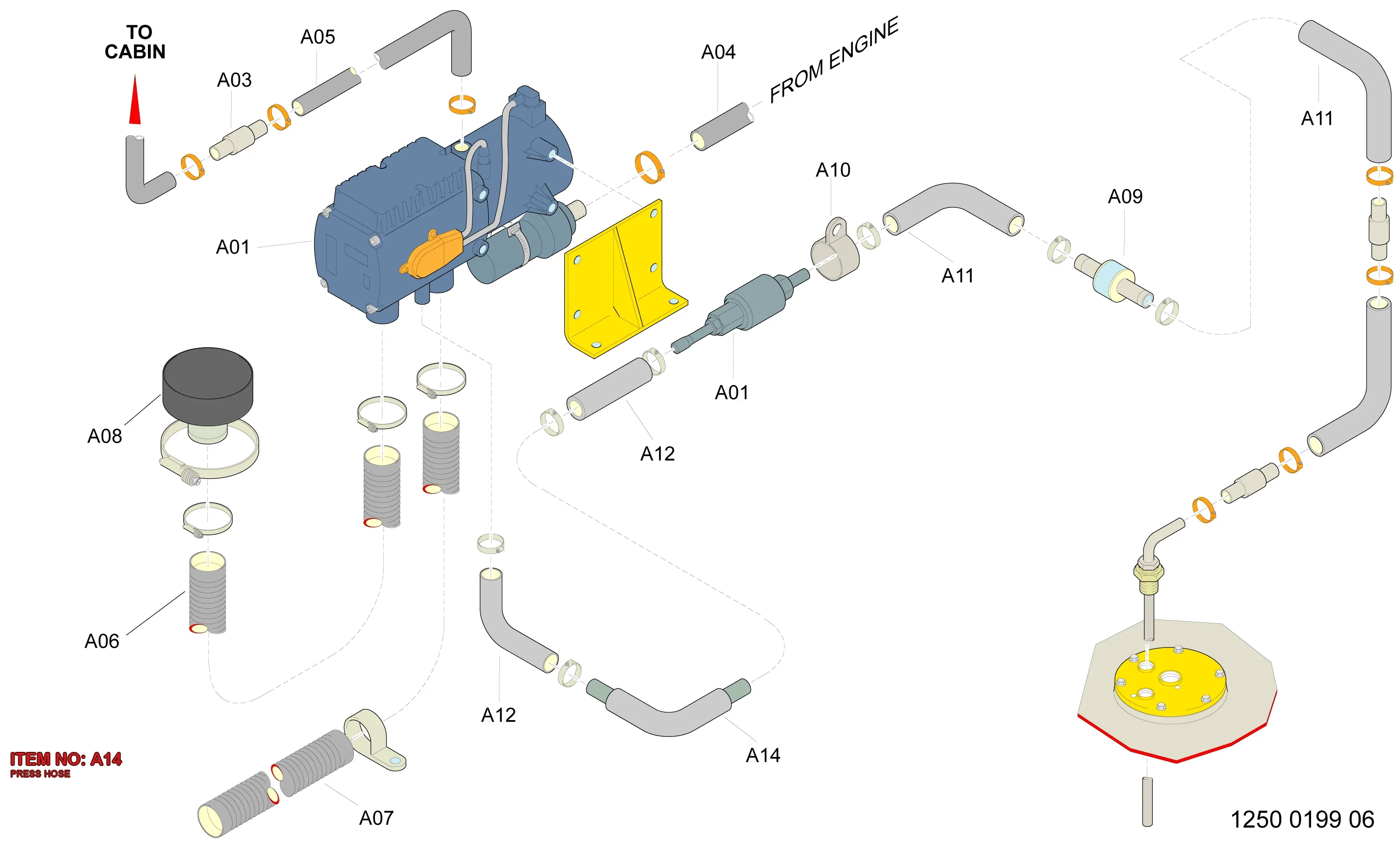 3222 3297 66 PRESS HOSE - Technical Drawing