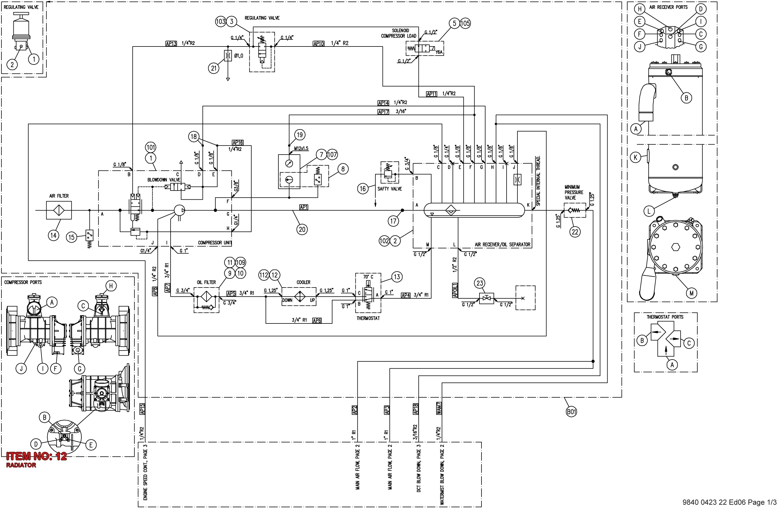 3222 3332 75 RADIATOR - Technical Drawing
