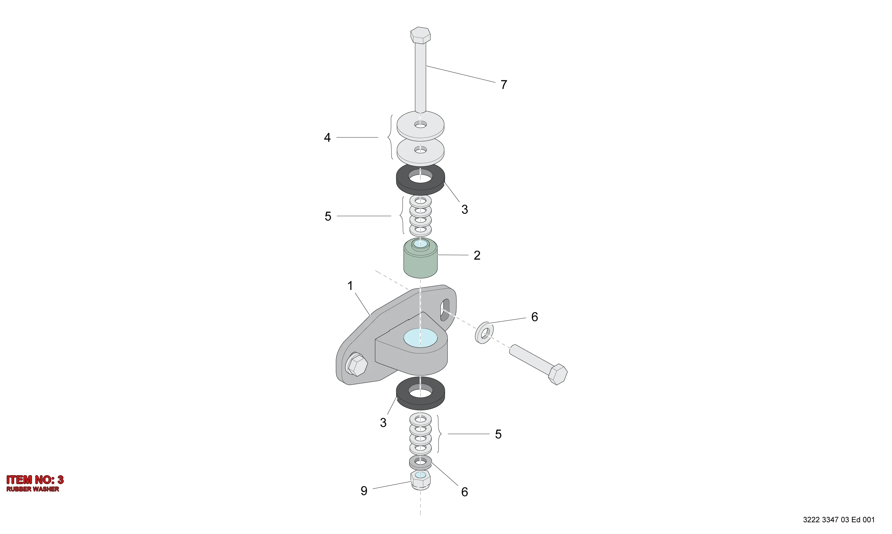 3222 3339 89 RUBBER WASHER - Technical Drawing
