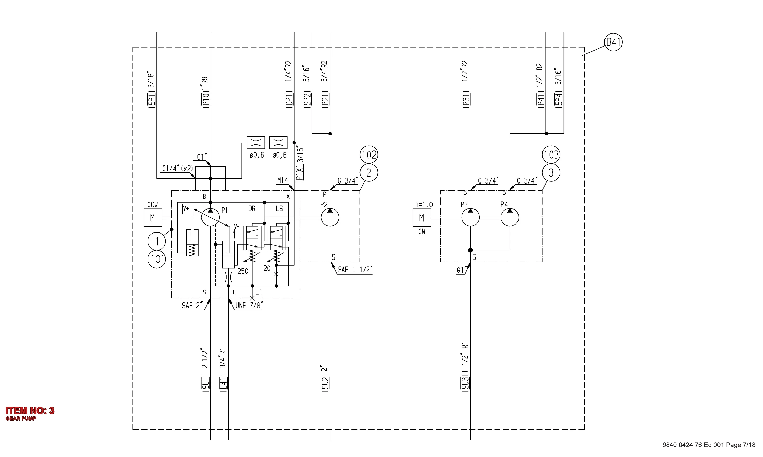 3222 3345 16 GEAR PUMP - Technical Drawing