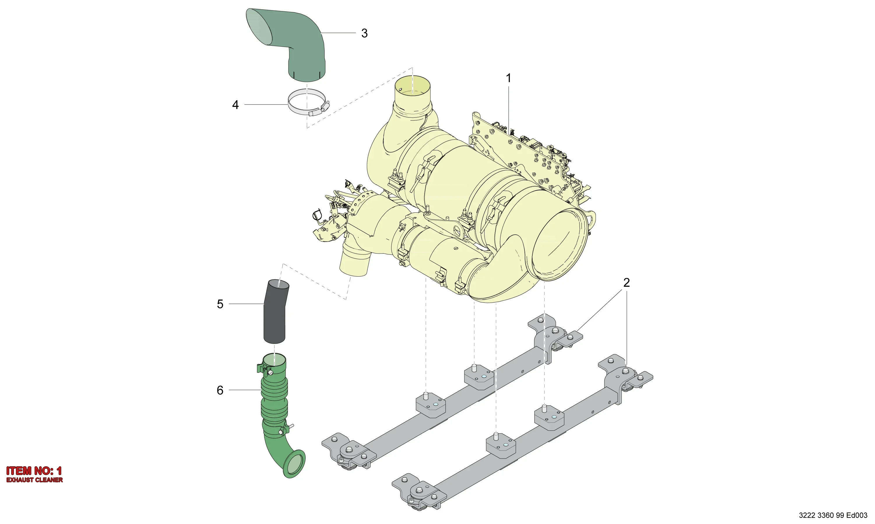 3222 3346 87 EXHAUST CLEANER - Technical Drawing