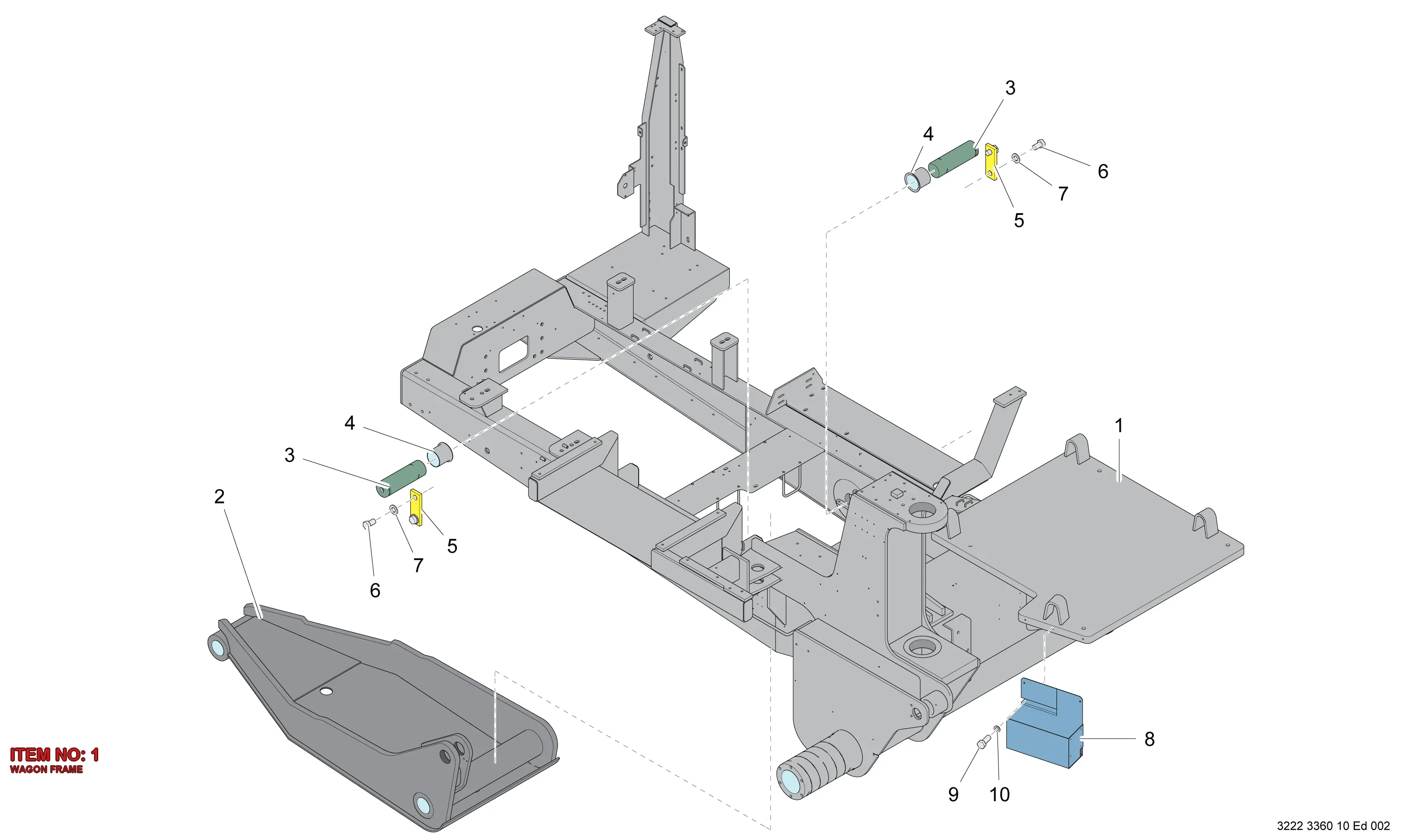 3222 3360 11 WAGON FRAME - Technical Drawing