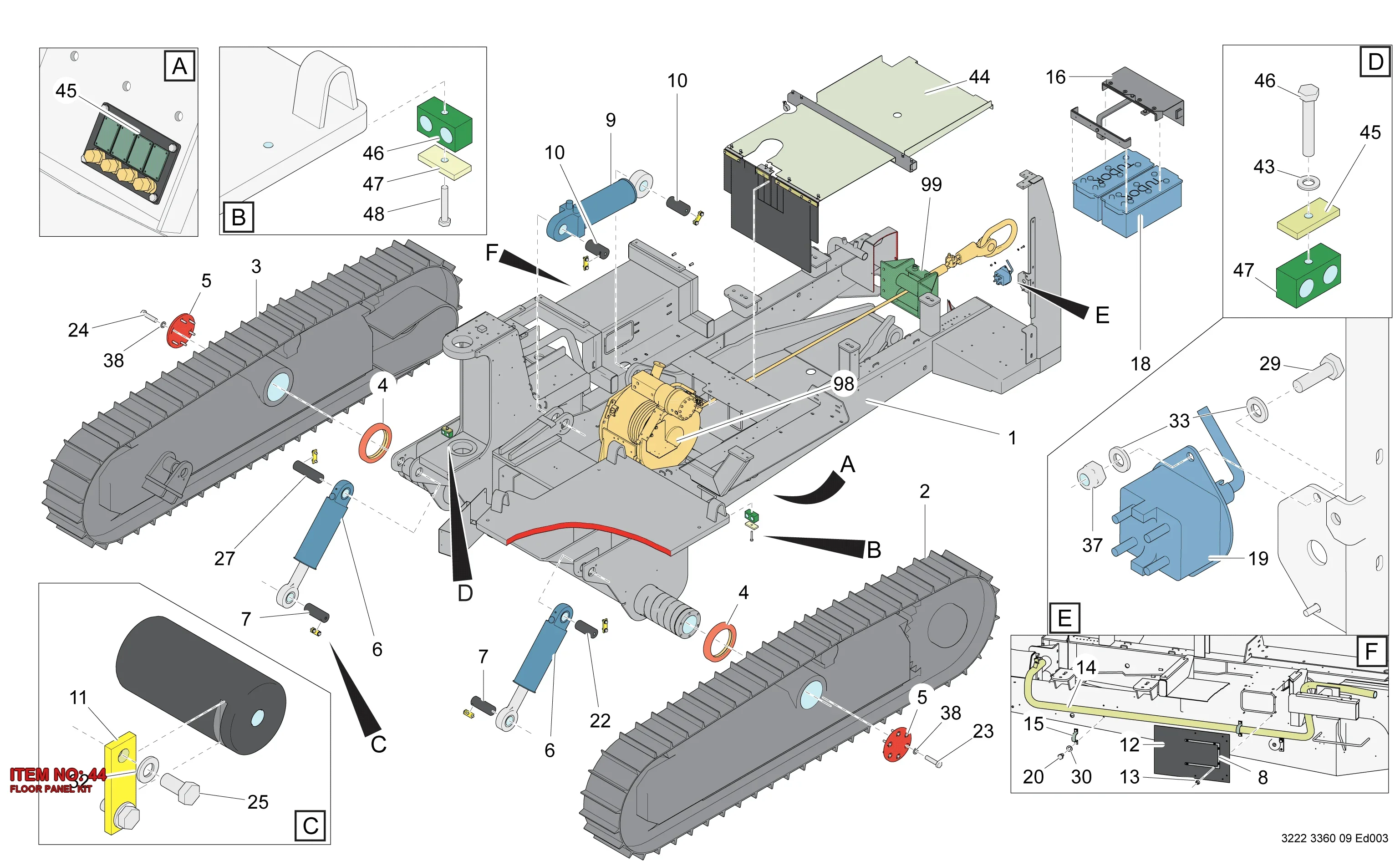 3222 3360 60 FLOOR PANEL KIT - Technical Drawing