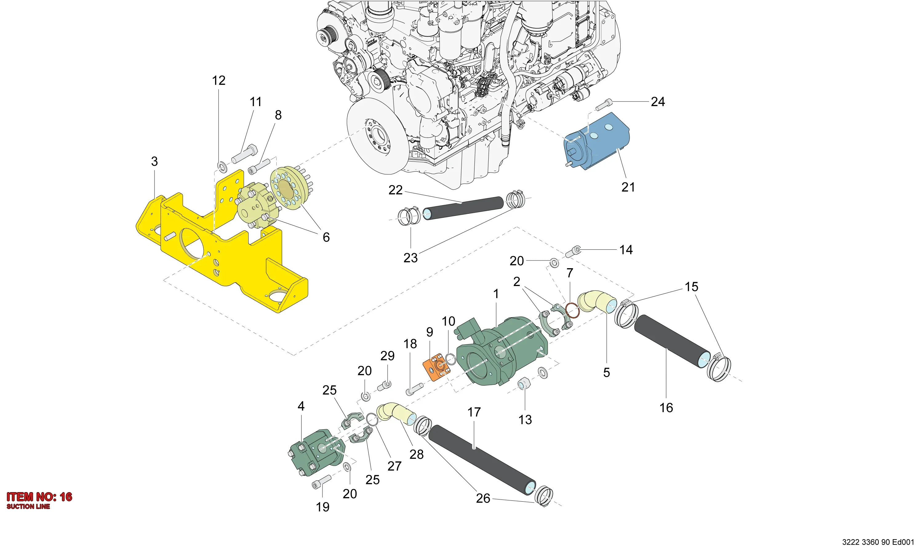 3222 3360 88 SUCTION LINE - Technical Drawing