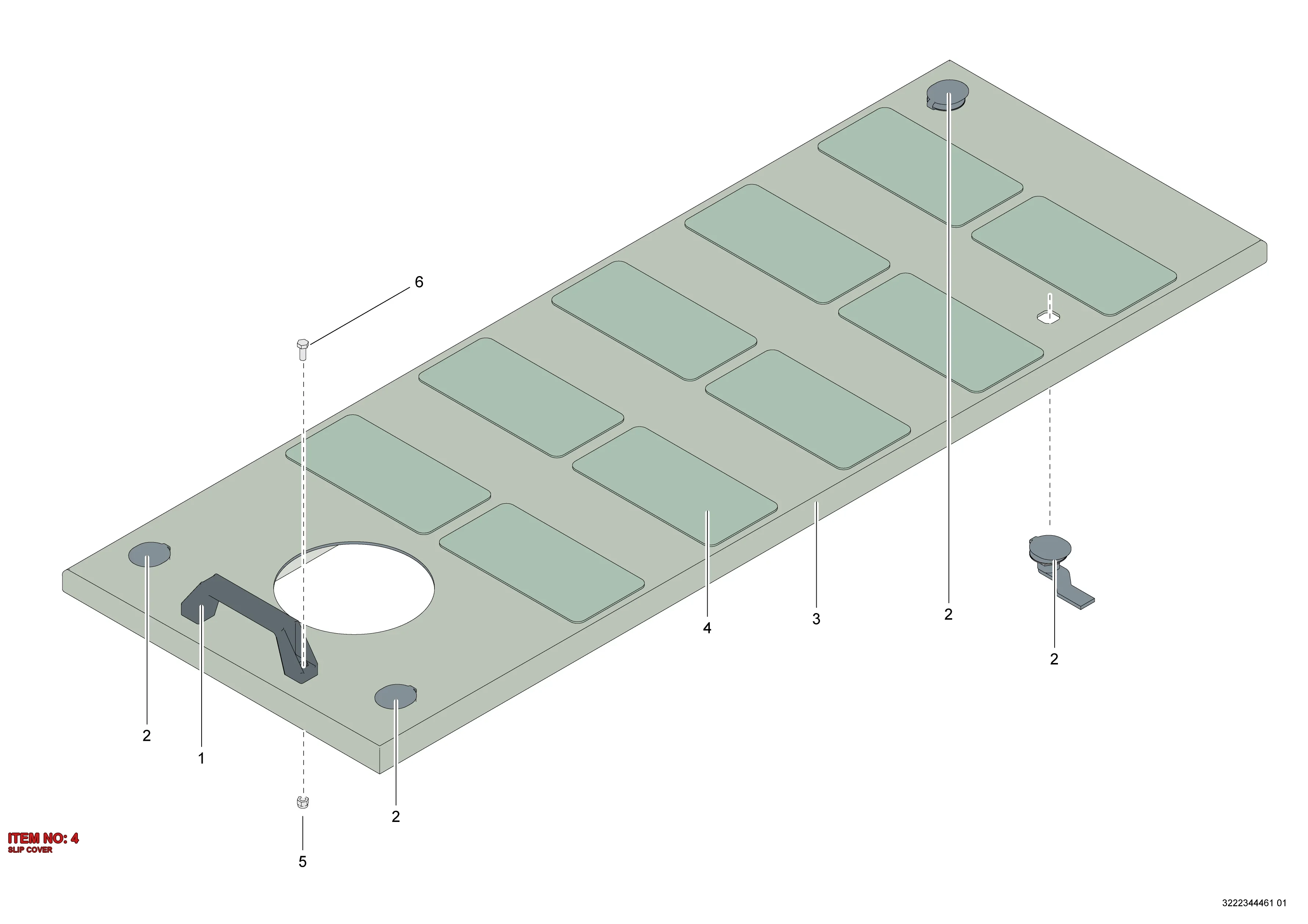 3222 3362 39 SLIP COVER - Technical Drawing