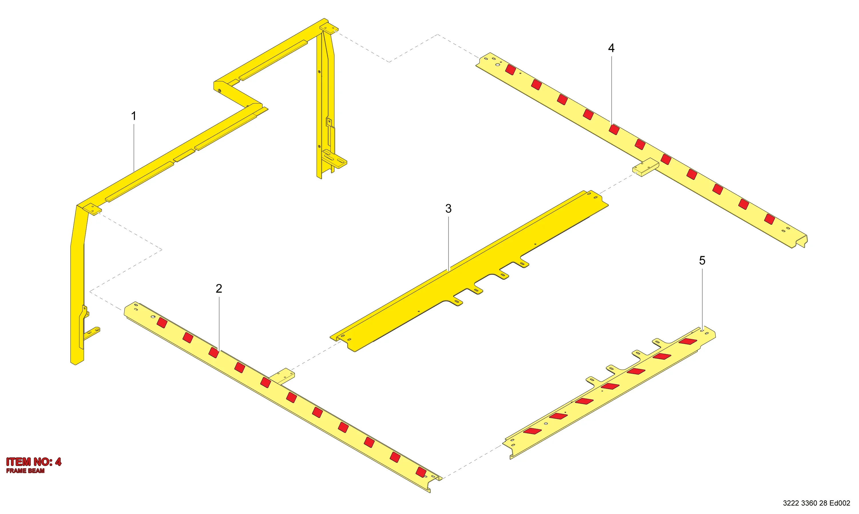 3222 3362 57 FRAME BEAM - Technical Drawing