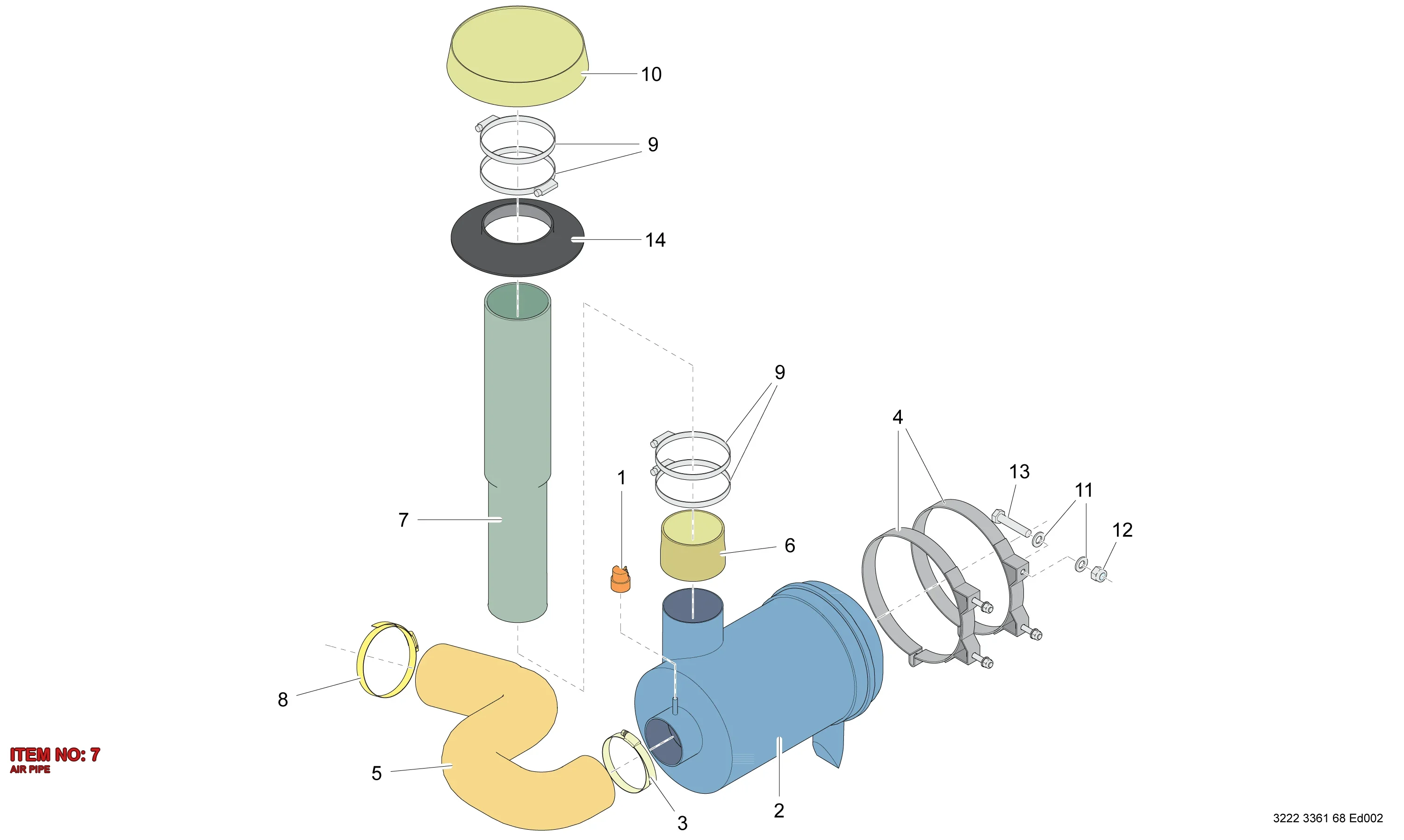 3222 3362 59 AIR PIPE - Technical Drawing