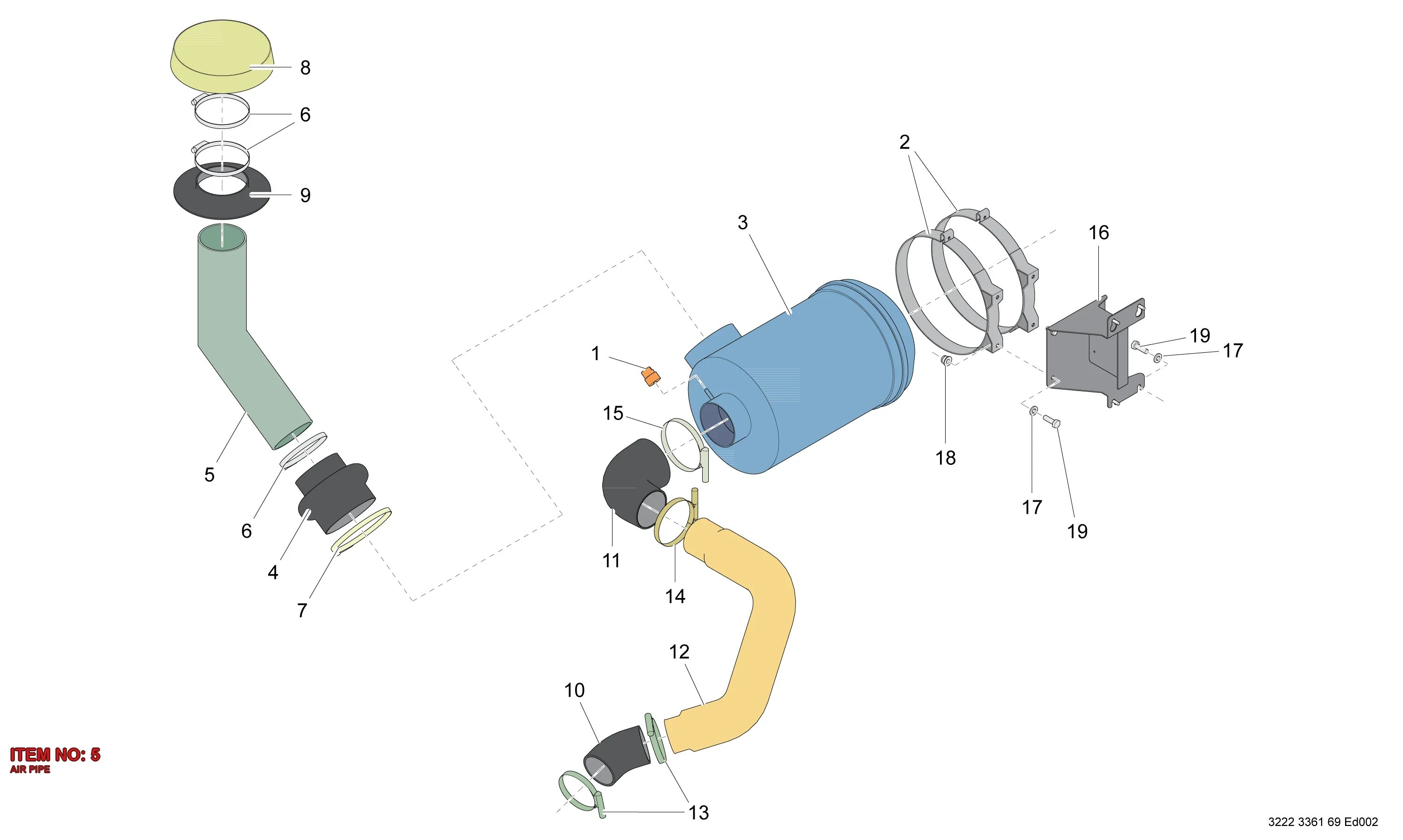 3222 3362 72 AIR PIPE - Technical Drawing