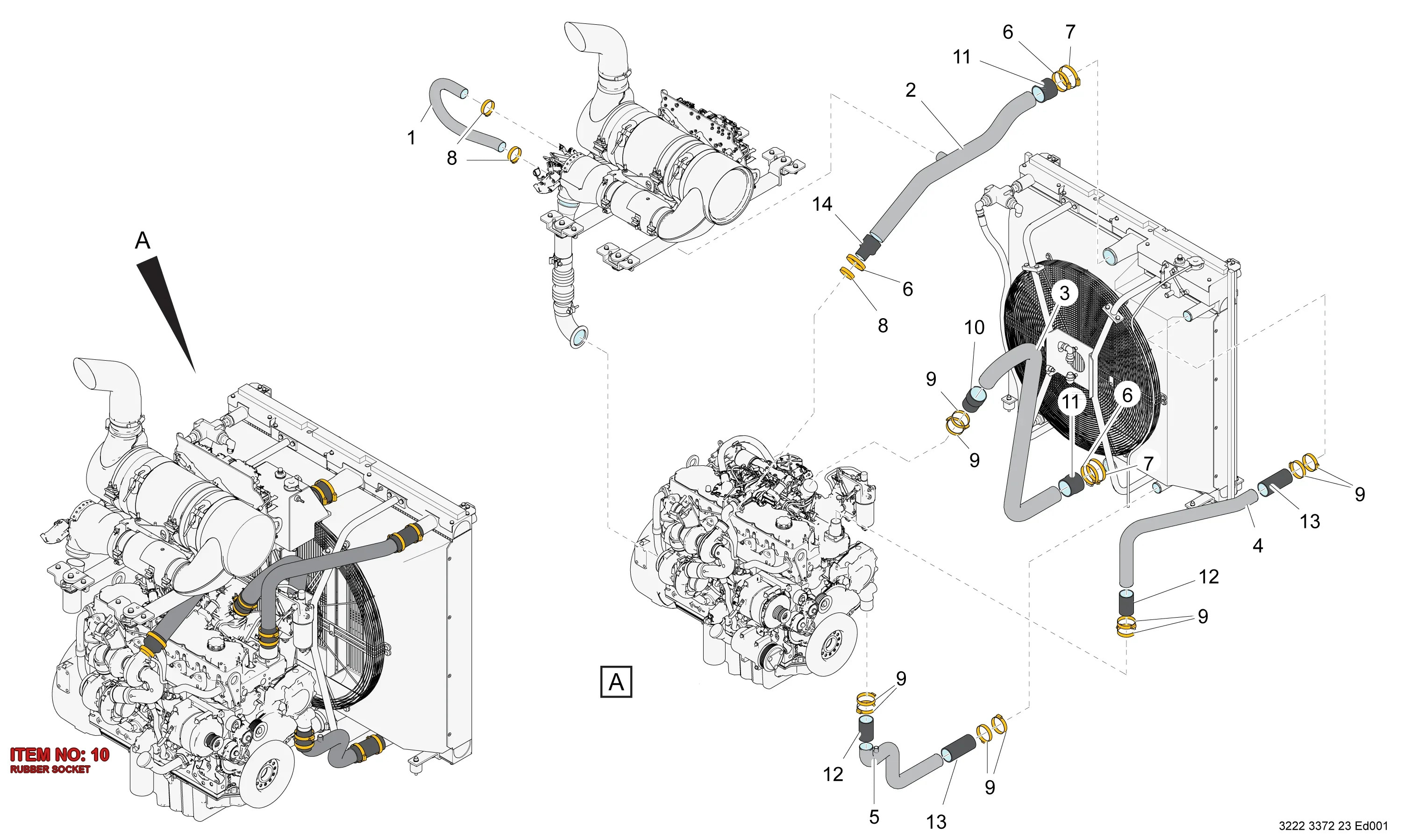 3222 3366 08 RUBBER SOCKET - Technical Drawing