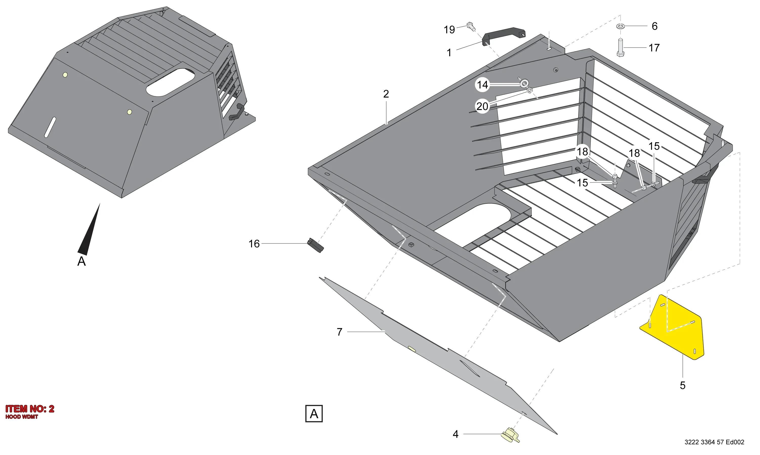 3222 3368 78 HOOD WDMT - Technical Drawing