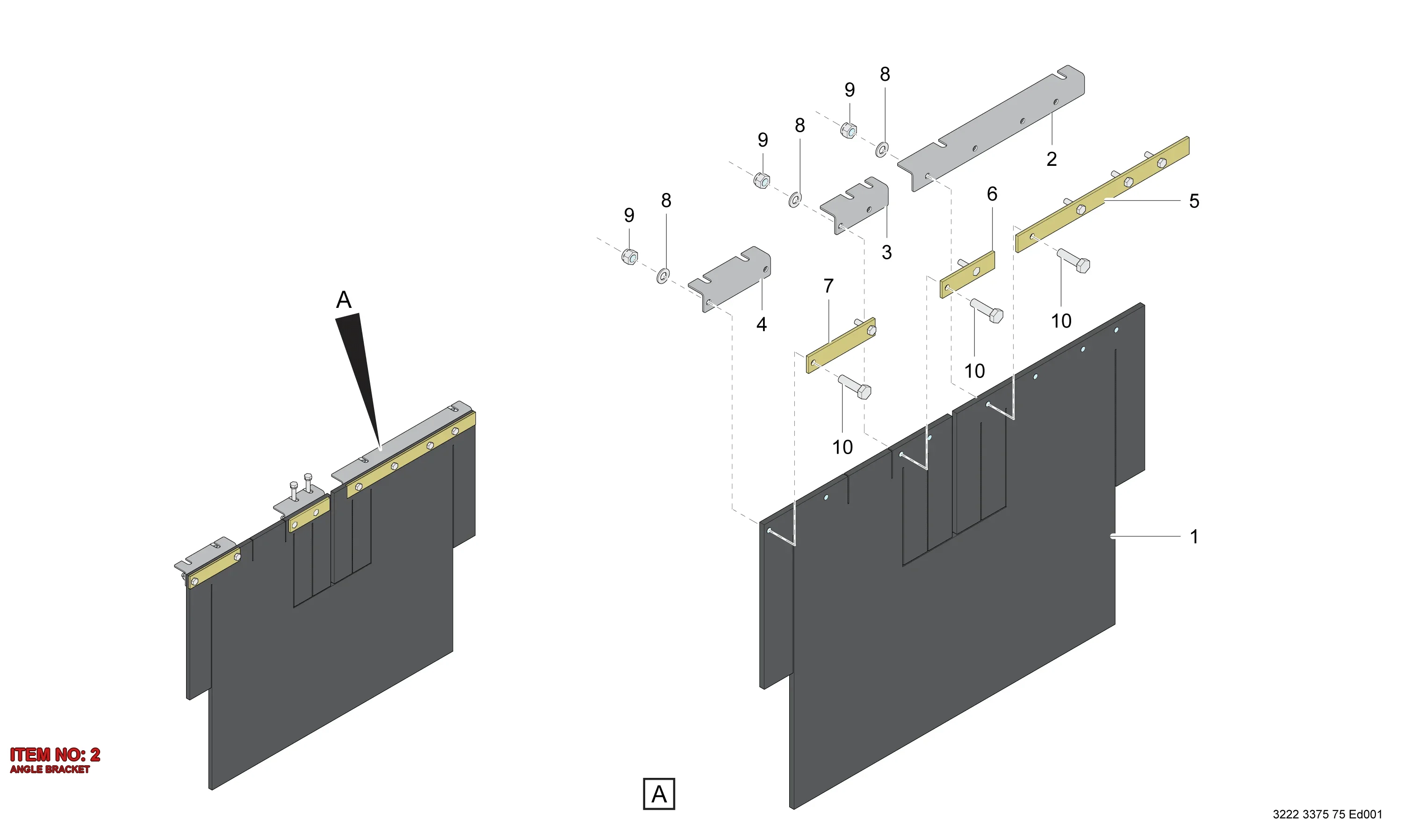 3222 3375 72 ANGLE BRACKET - Technical Drawing