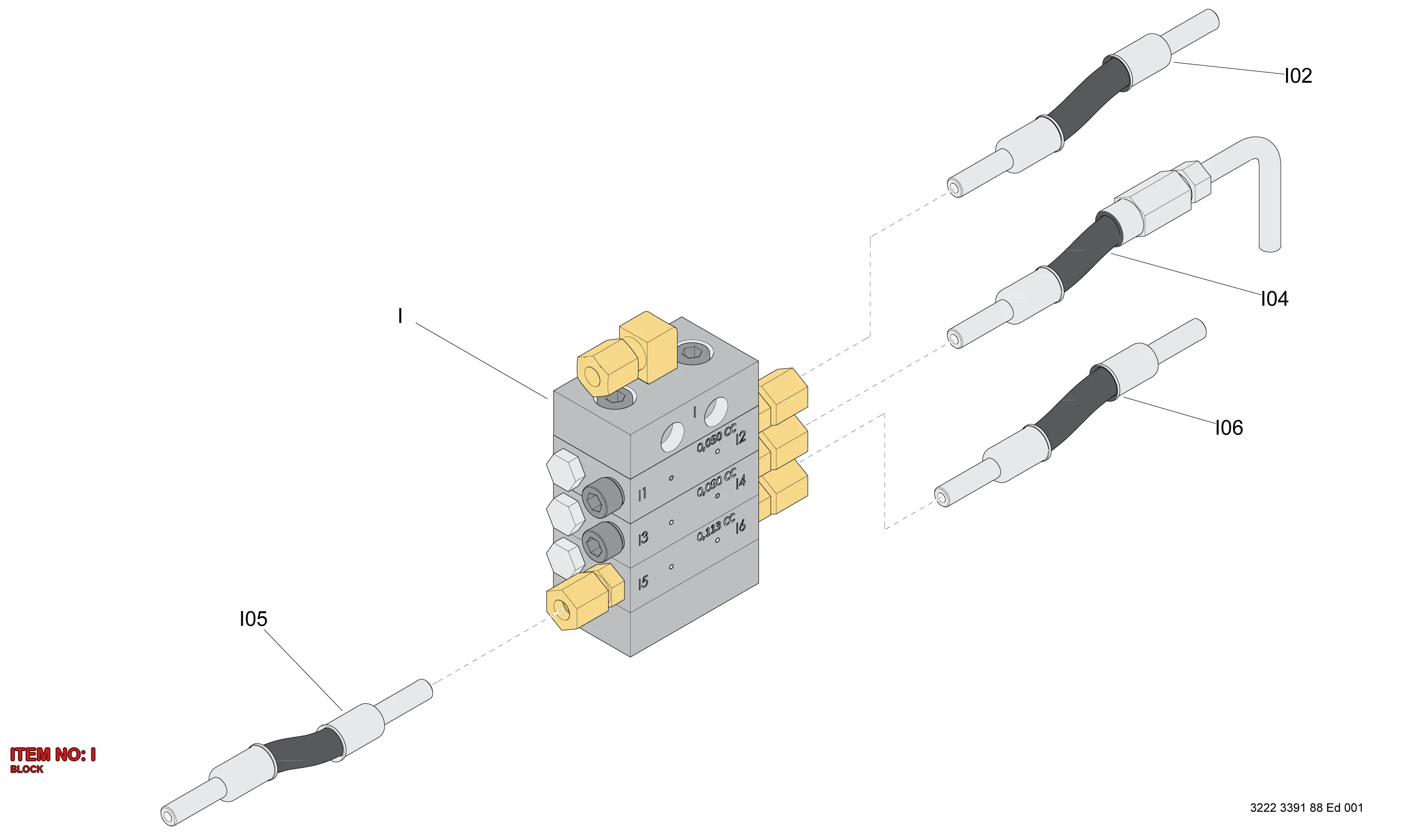 3222 3391 90 BLOCK - Technical Drawing