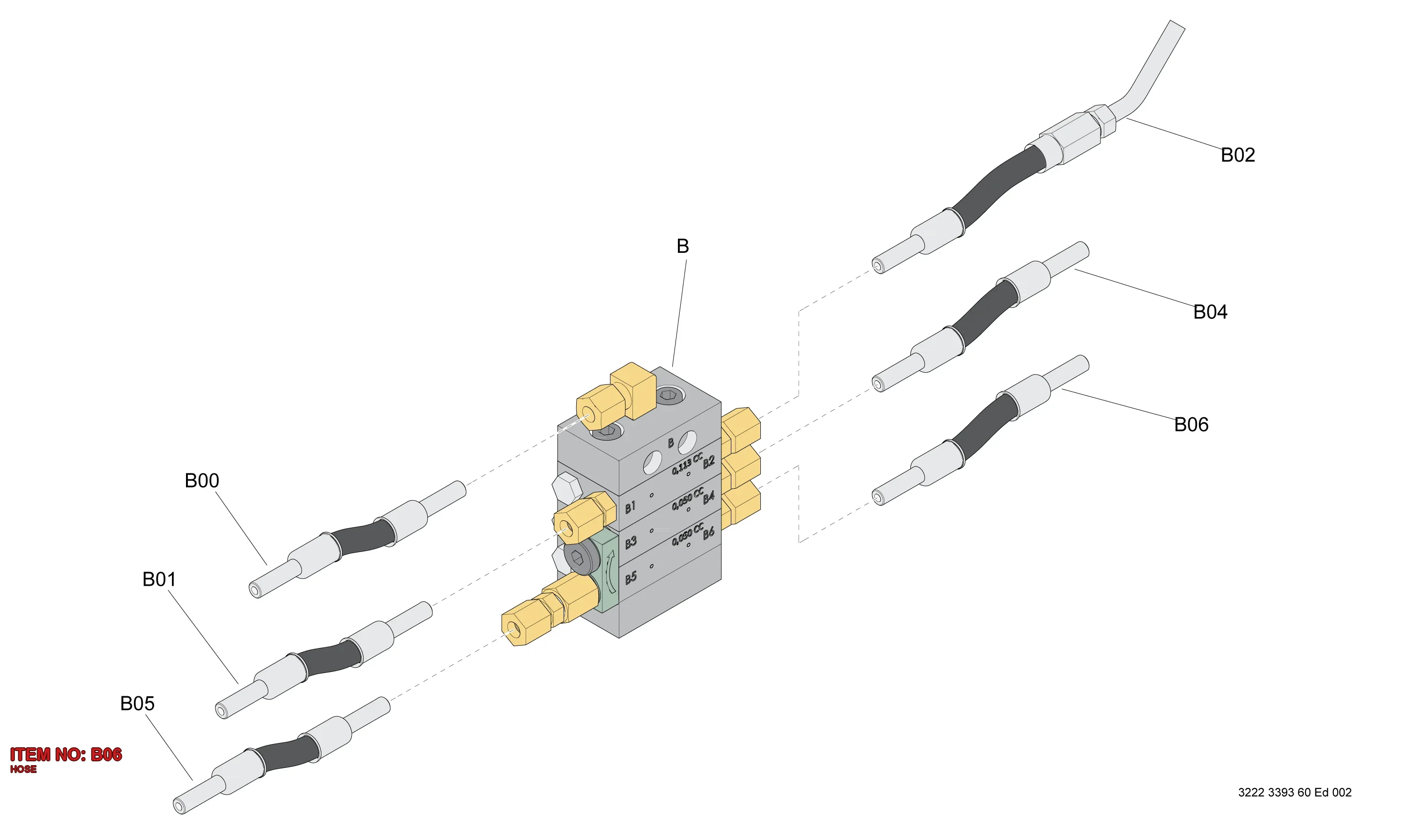 3222 3392 81 HOSE - Technical Drawing