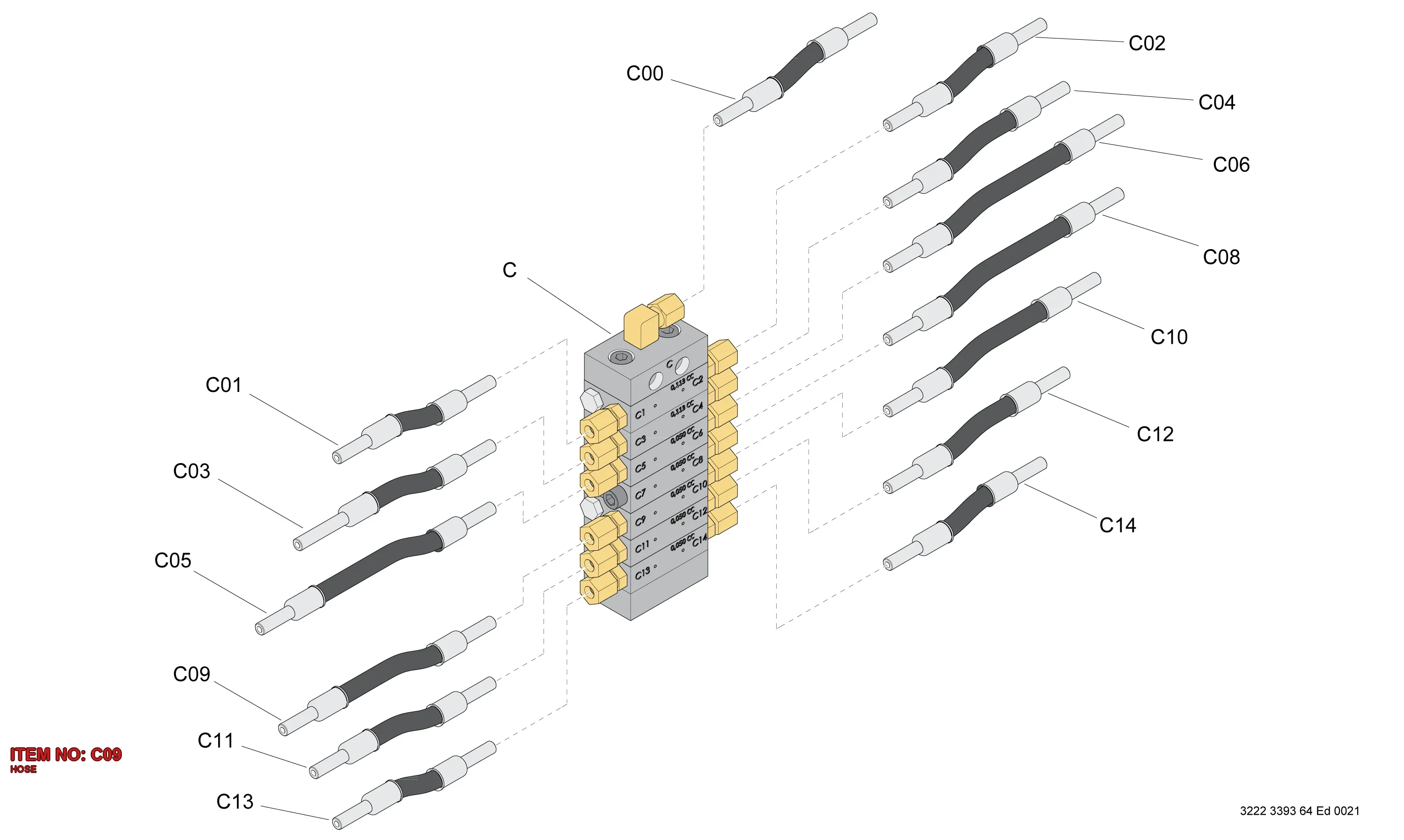 3222 3393 04 HOSE - Technical Drawing