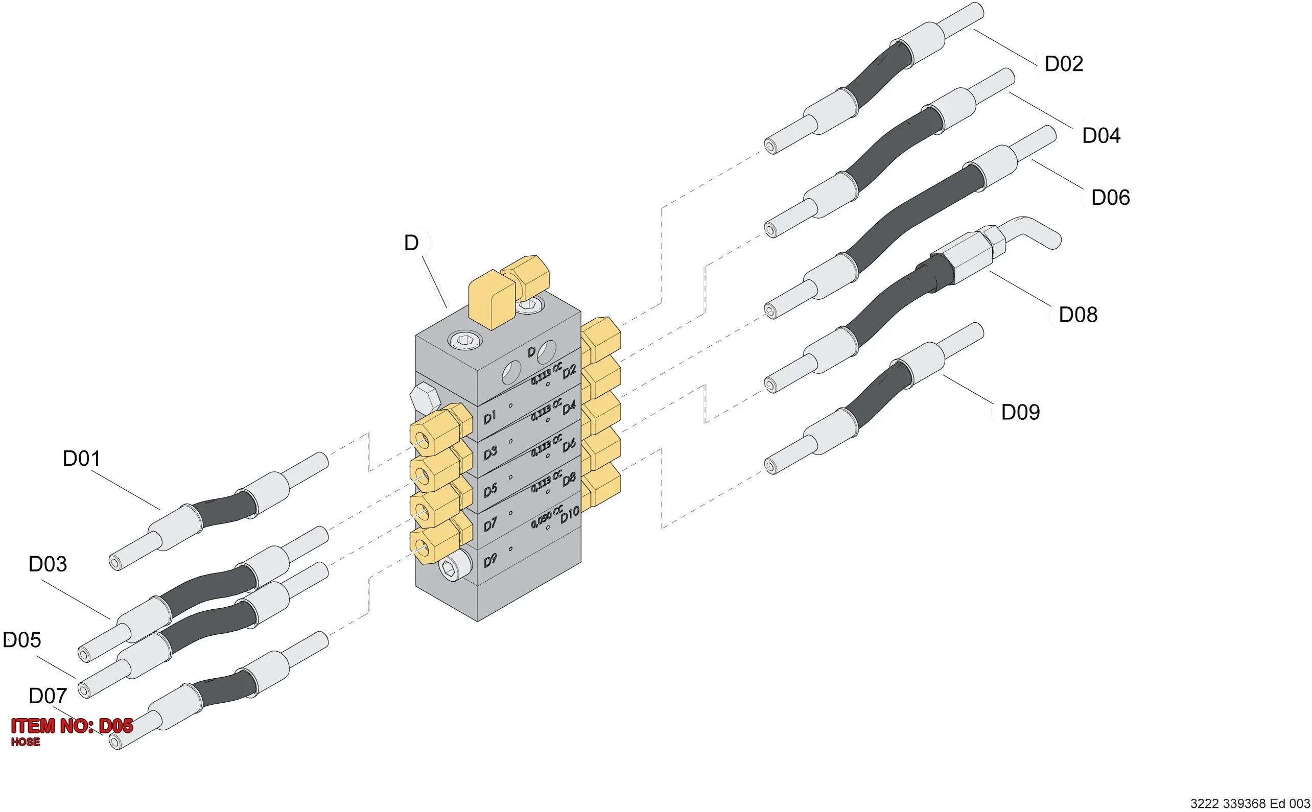 3222 3393 09 HOSE - Technical Drawing