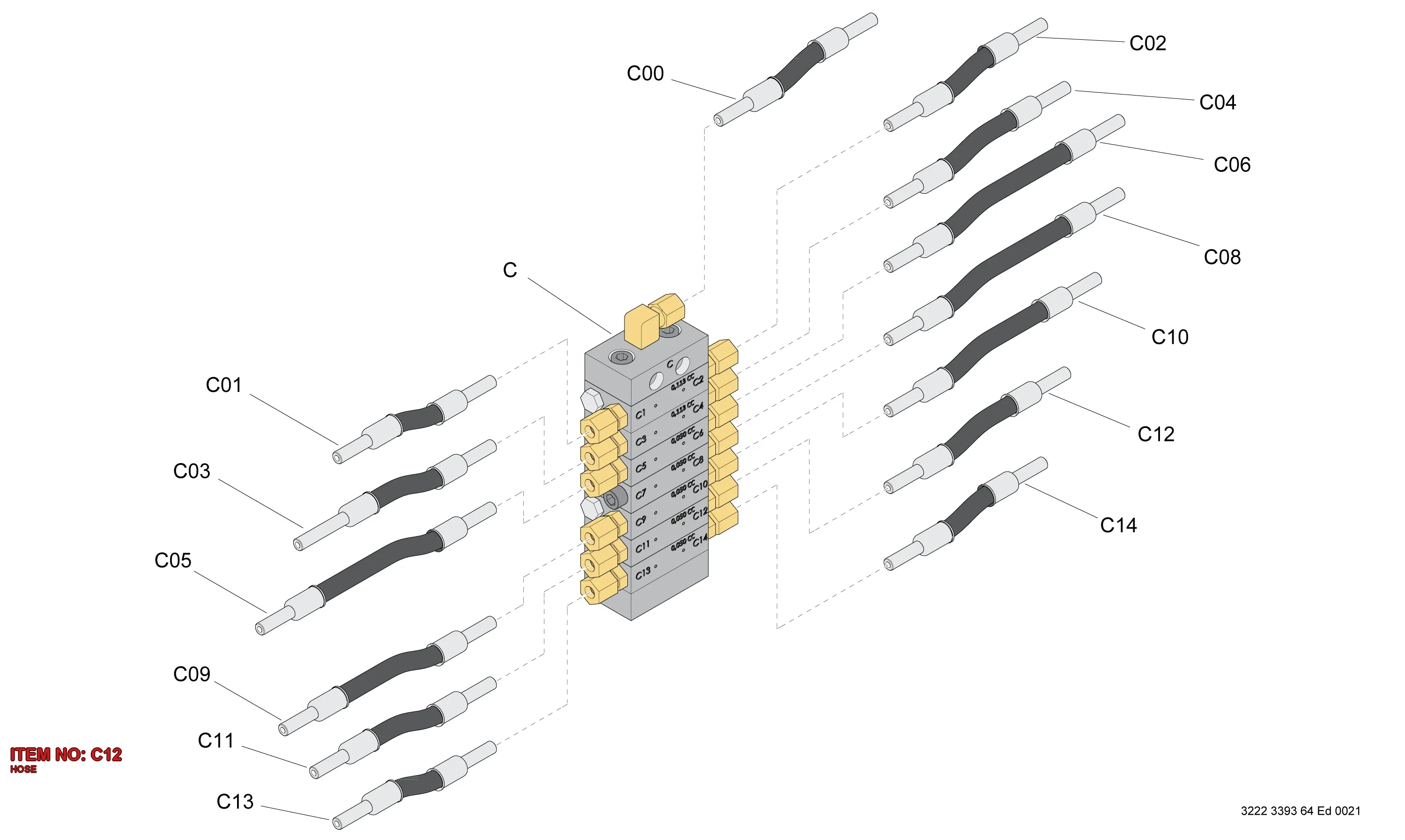 3222 3393 24 HOSE - Technical Drawing